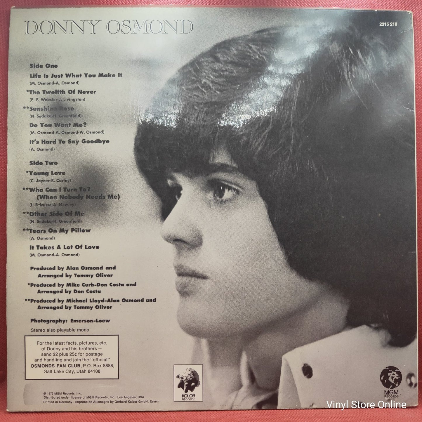 Donny Osmond - Alone Together (LP, Album)