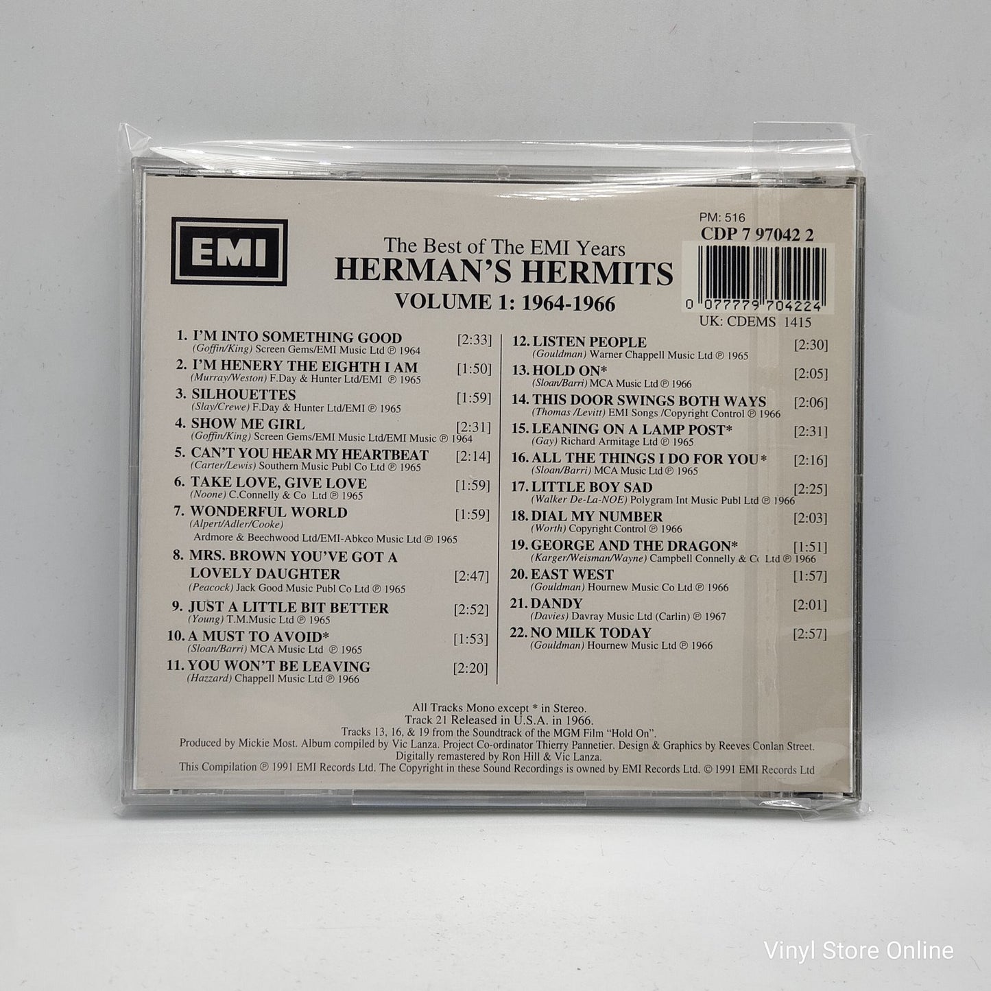 Herman's Hermits - The Best Of The EMI Years (Volume 1: 1964 - 1966) (CD, Comp, RM)