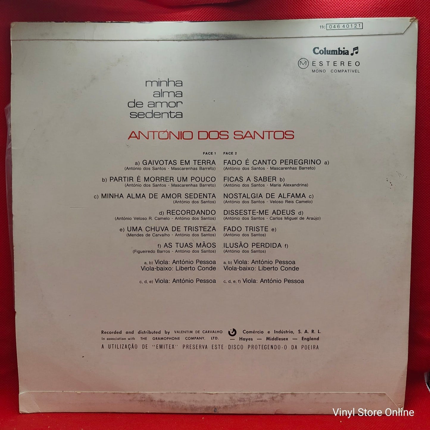 António Dos Santos - Minha Alma De Amor Sedenta (LP)