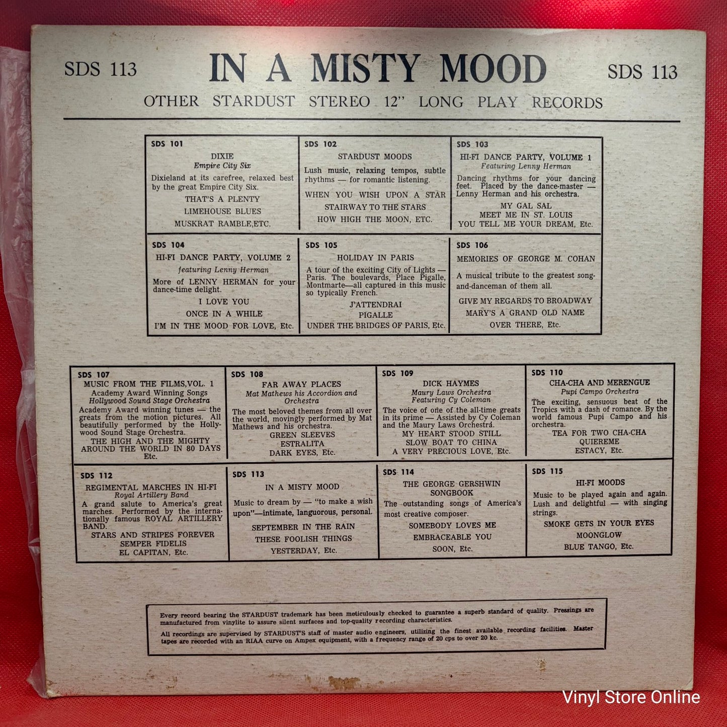 Frank Melville And His Stardust Strings - In A Misty Mood (LP)
