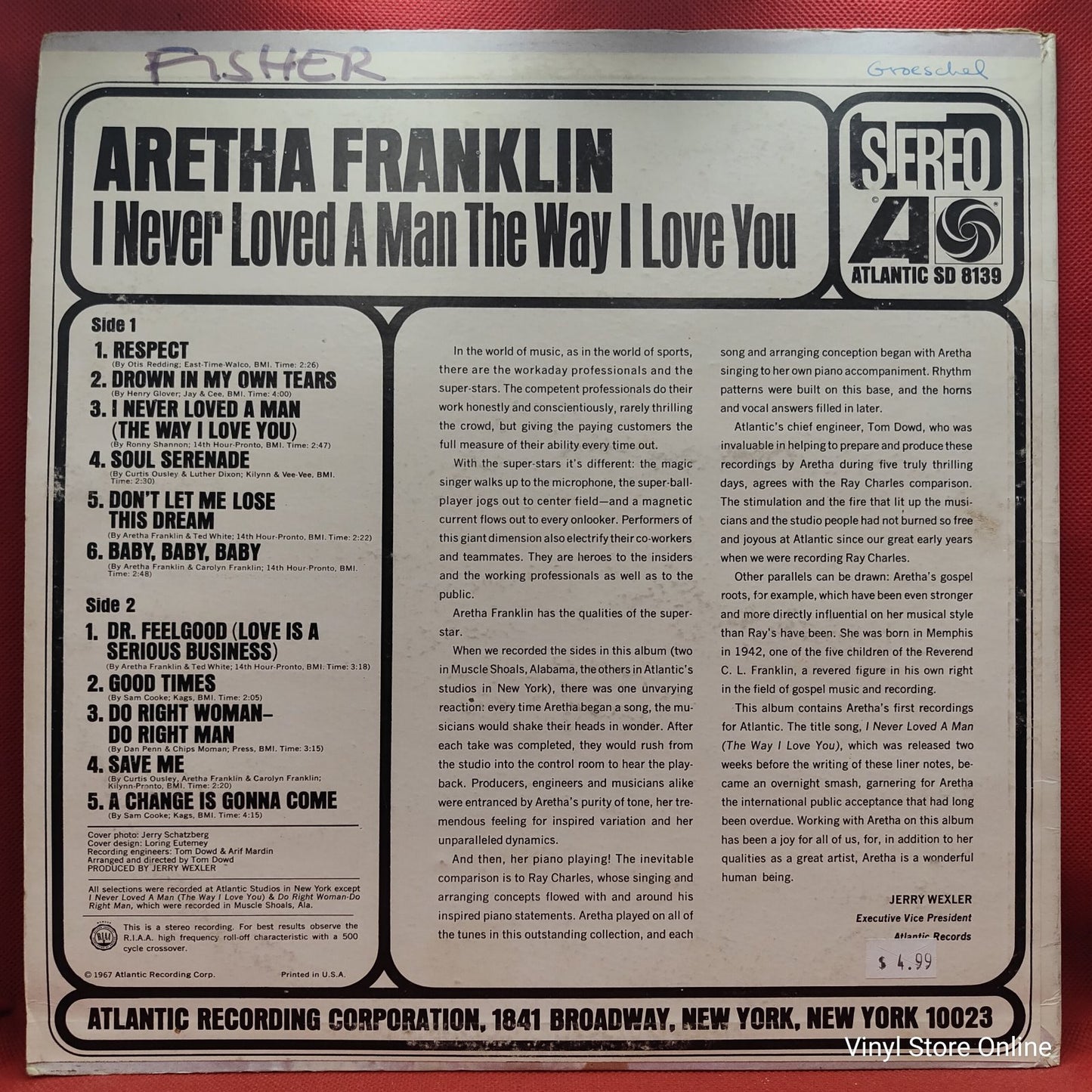 Aretha Franklin - I Never Loved A Man The Way I Love You (LP)