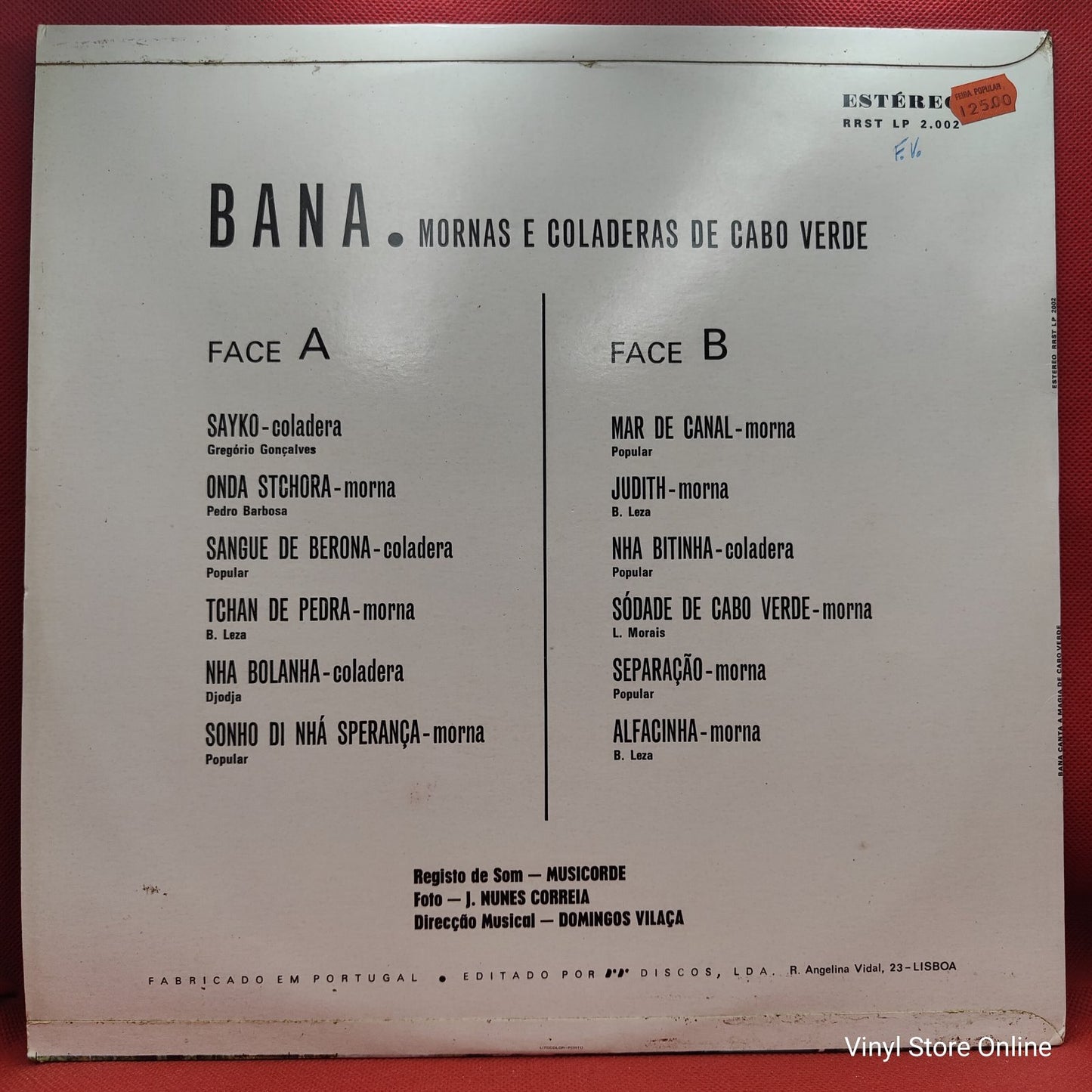 Bana - Bana Canta A Magia De Cabo Verde (Mornas E Coladeras) (LP)