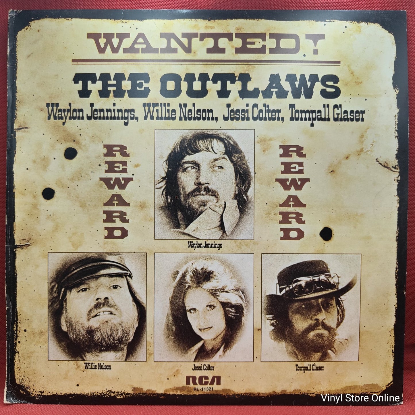 Waylon Jennings, Willie Nelson, Jessi Colter, Tompall Glaser - Wanted! The Outlaws (LP)