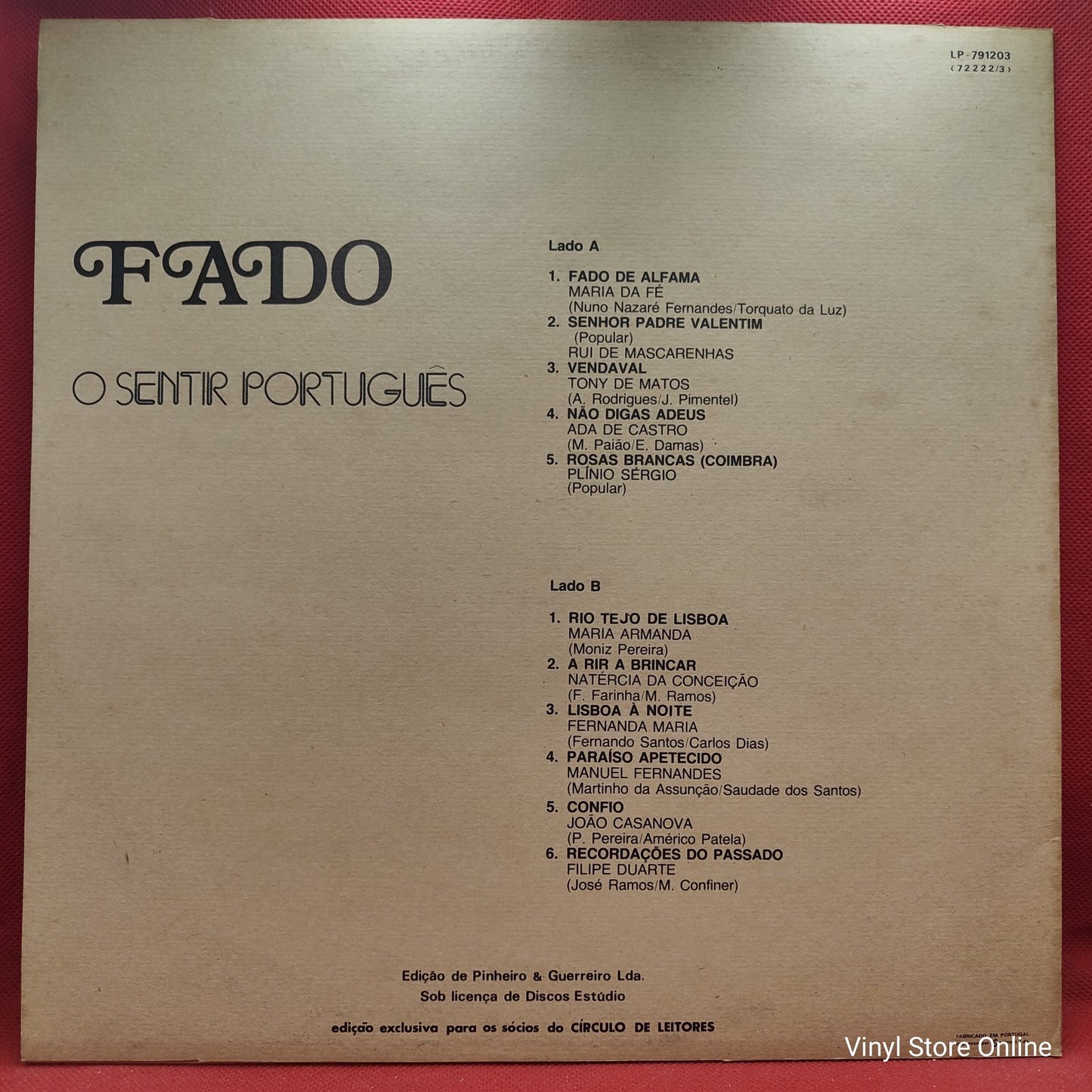 Maria Da Fé / Rui De Mascarenhas / Tony De Matos / Ada De Castro / João Casanova / Filipe Duarte - Fado - O Sentir Português 3 (LP)