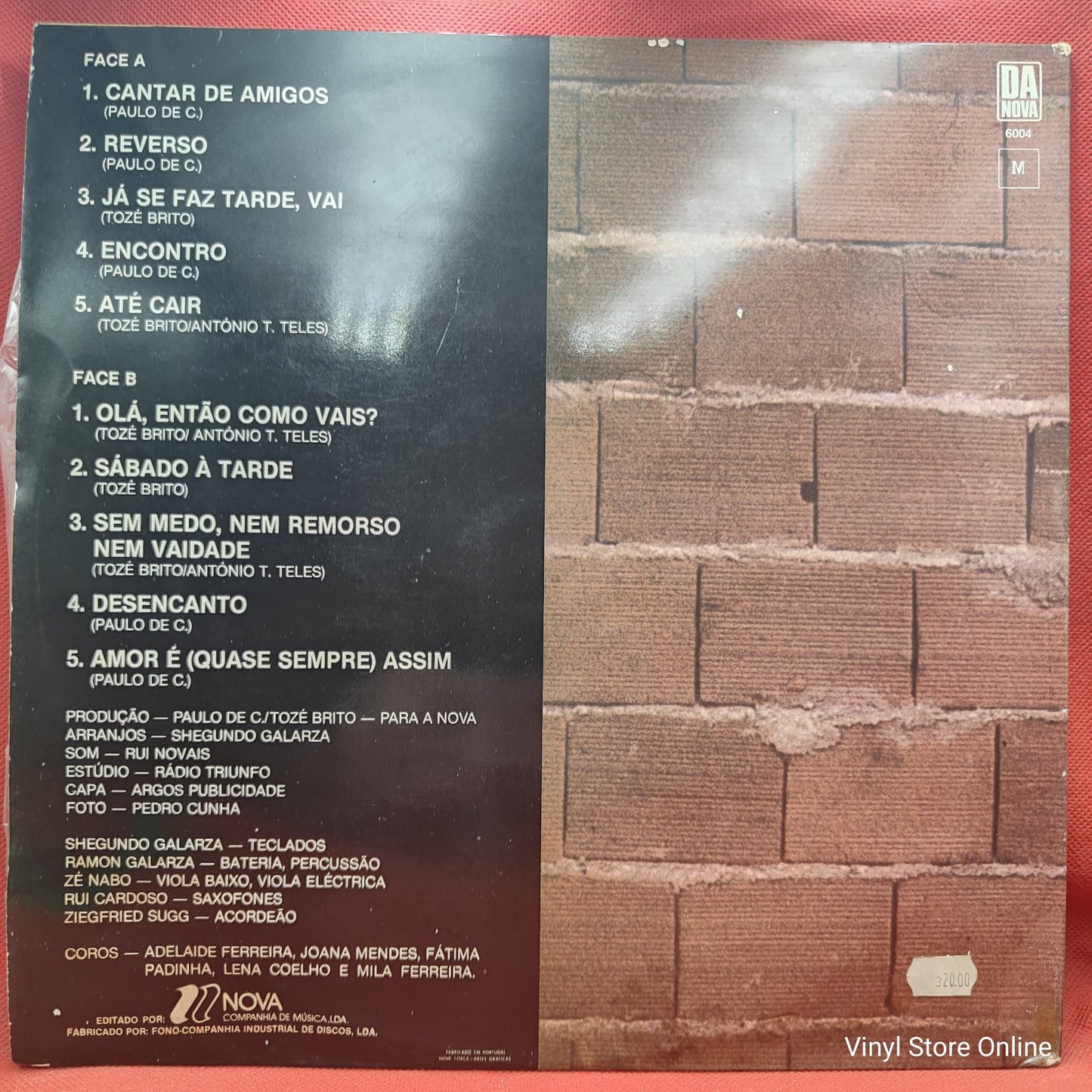 Paulo De Carvalho, Tozé Brito - Cantar De Amigos (LP)