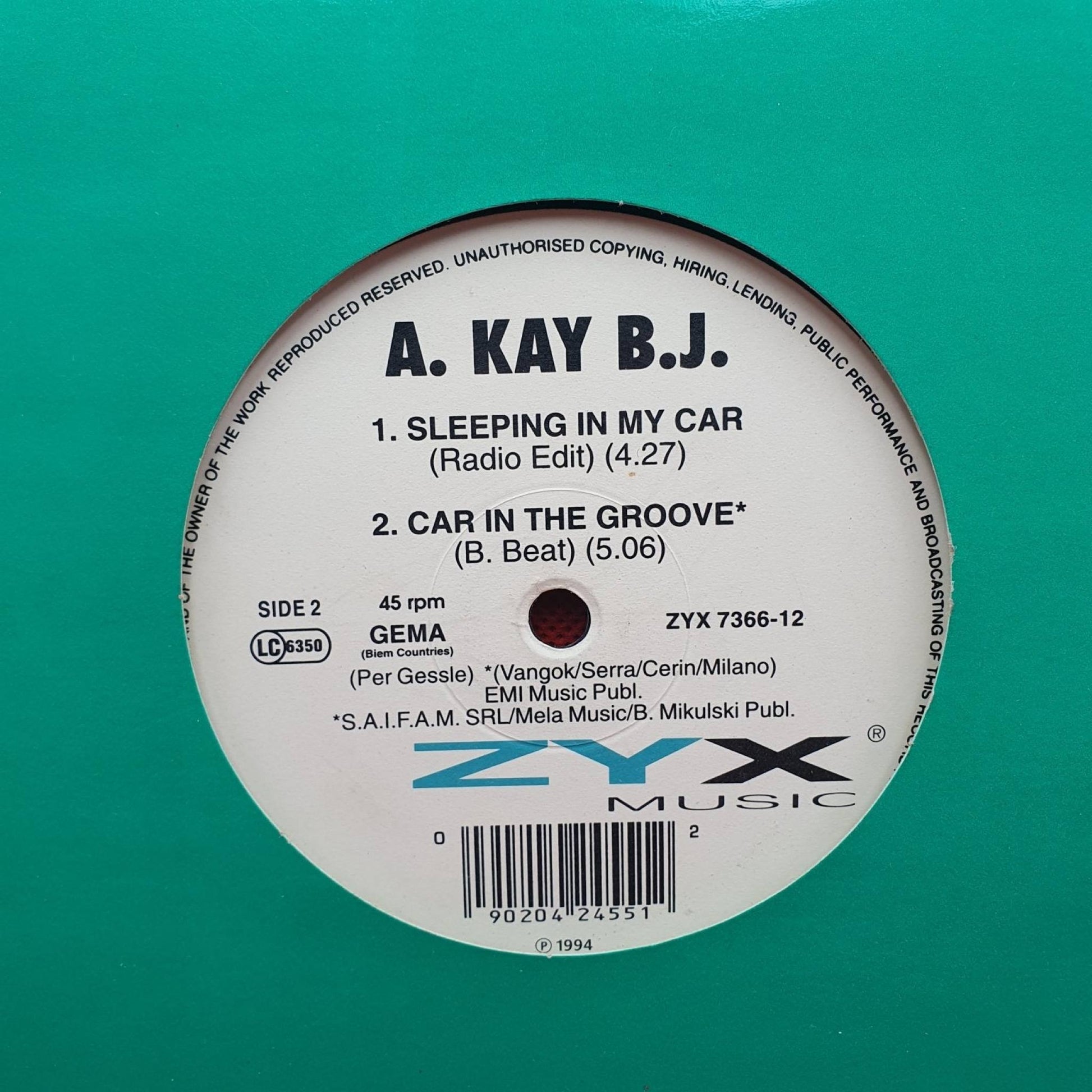 A Kay BJ ‎– Sleeping In My Car - Vinyl Store Online