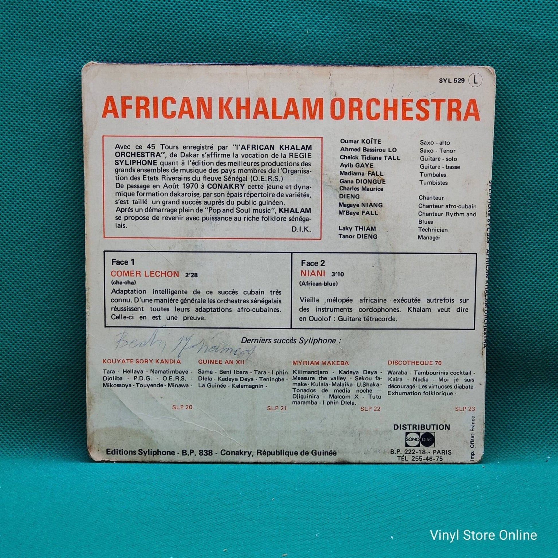 African Khalam Orchestra ‎– Comer Lechon / Niani - Vinyl Store Online