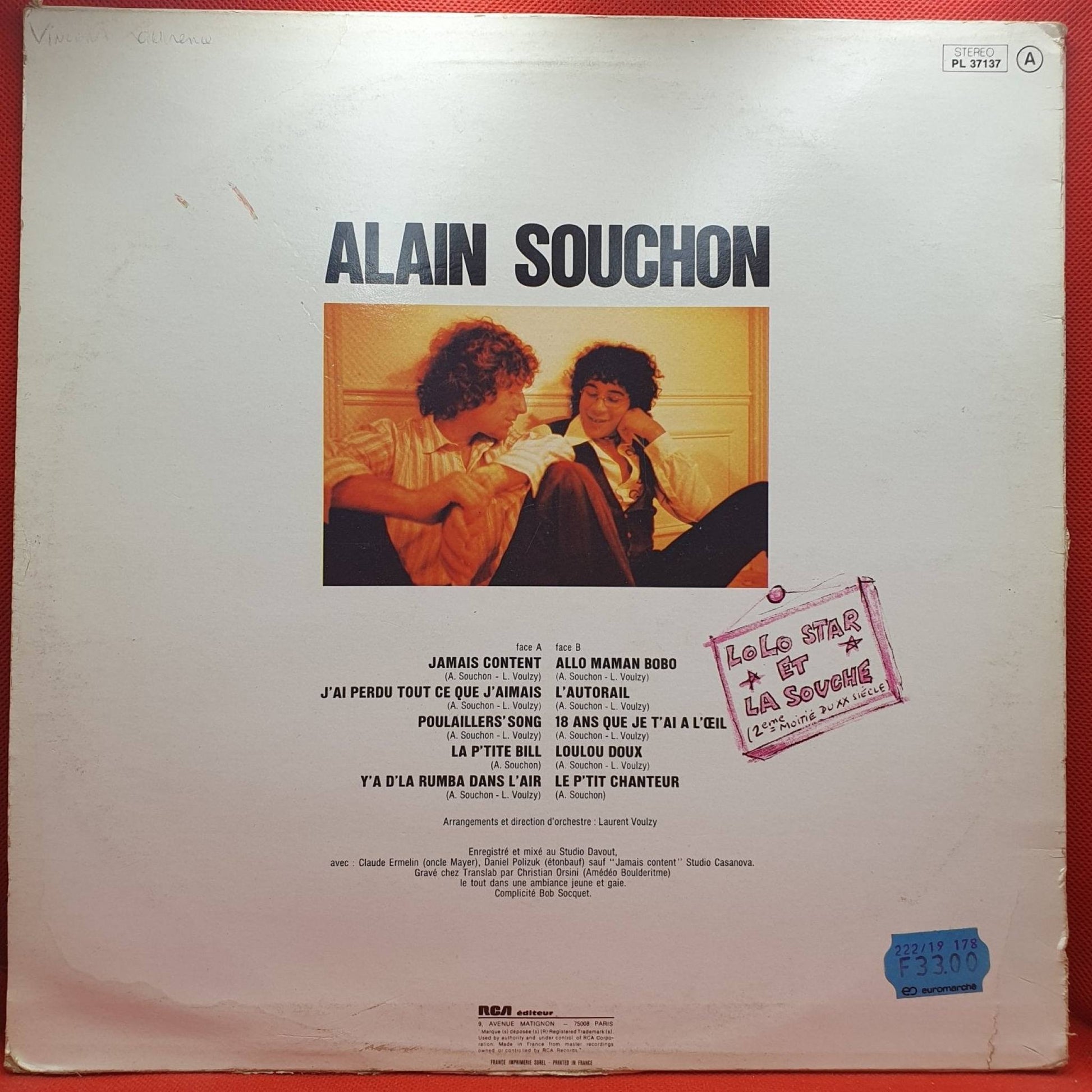 Alain Souchon ‎– Jamais Content - Vinyl Store Online