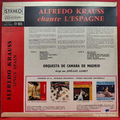 Alfredo Kraus, Orquesta de Cámara de Madrid ‎– Chante L’Espagne - Vinyl Store Online