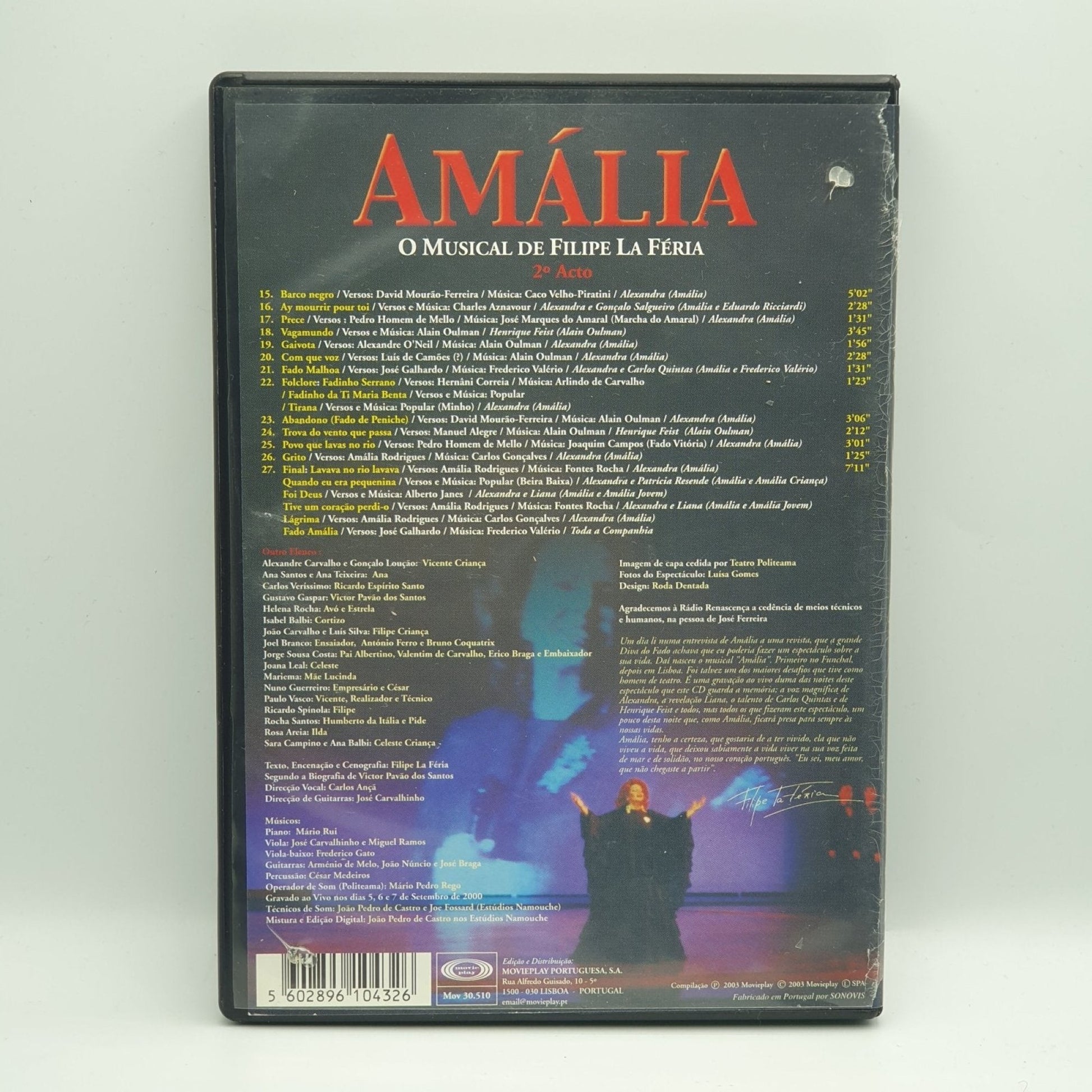 Amália - O Musical de Filipe La Féria 1º e 2º Acto - Vinyl Store Online