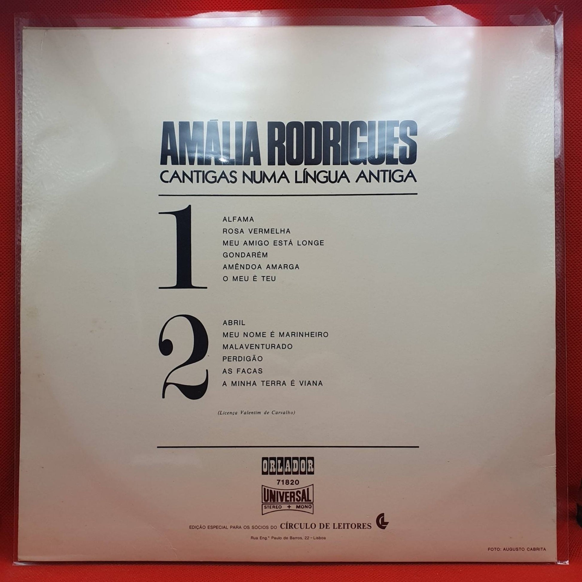 Amália Rodrigues ‎– Cantigas Numa Língua Antiga - Vinyl Store Online