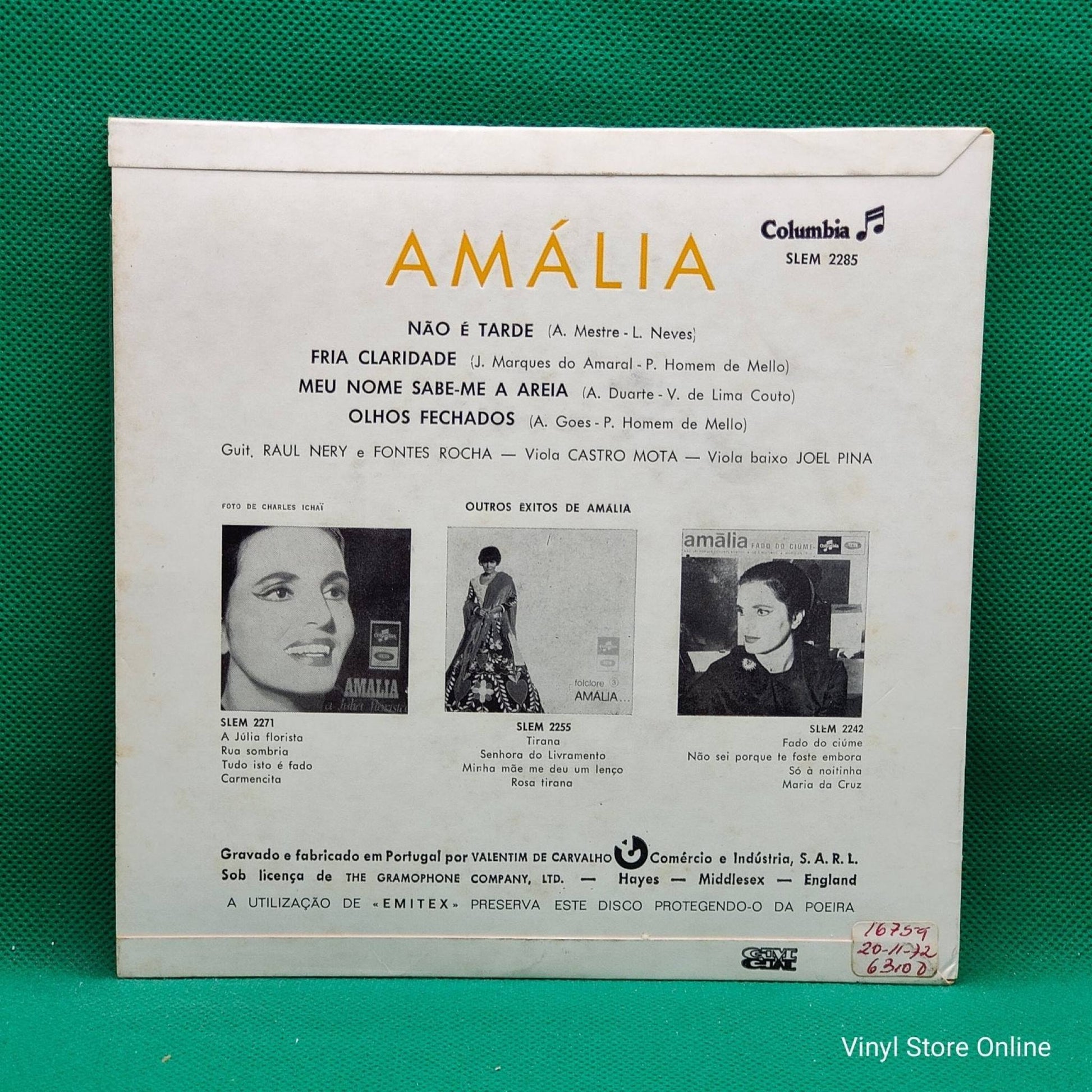 Amália Rodrigues ‎– Não é Tarde - Vinyl Store Online