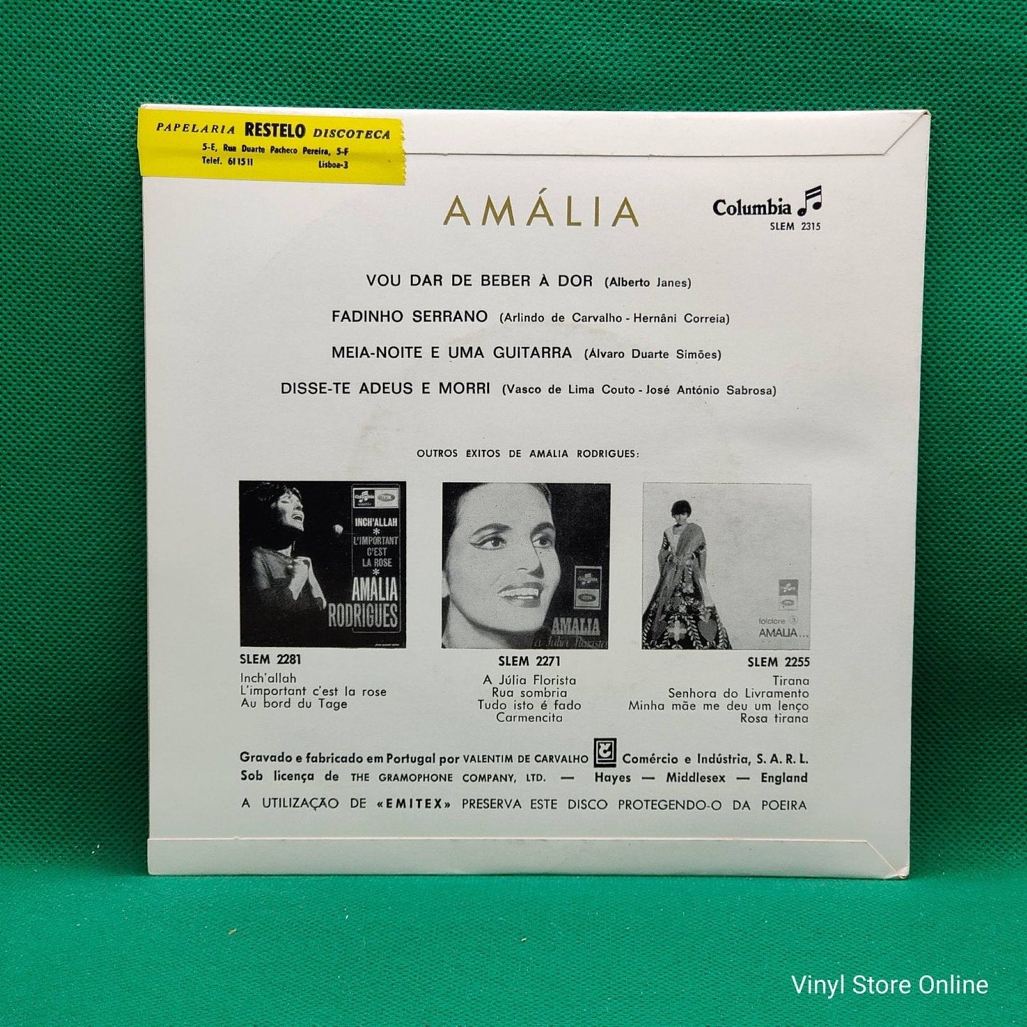 Amália Rodrigues ‎– Vou Dar De Beber À Dor (Mariquinhas) - Vinyl Store Online