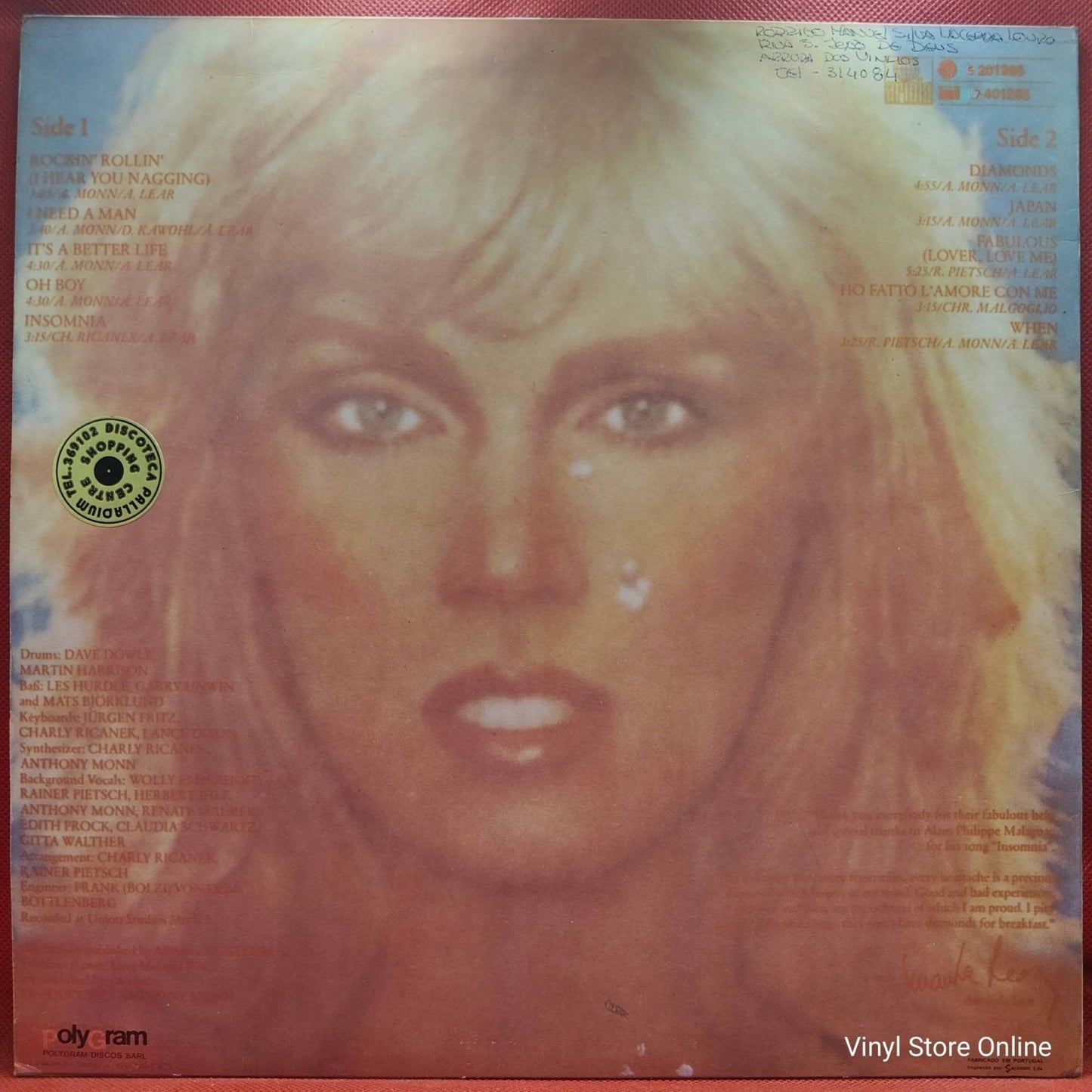 Amanda Lear ‎– Diamonds For Breakfast - Vinyl Store Online