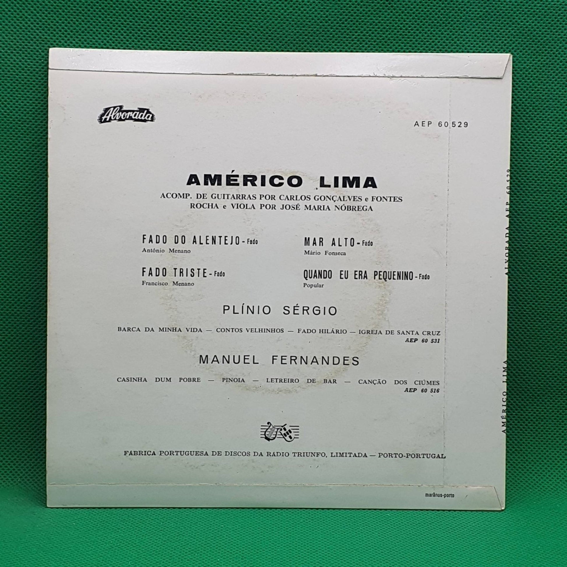 Américo Lima ‎– Fado Do Alentejo - Vinyl Store Online