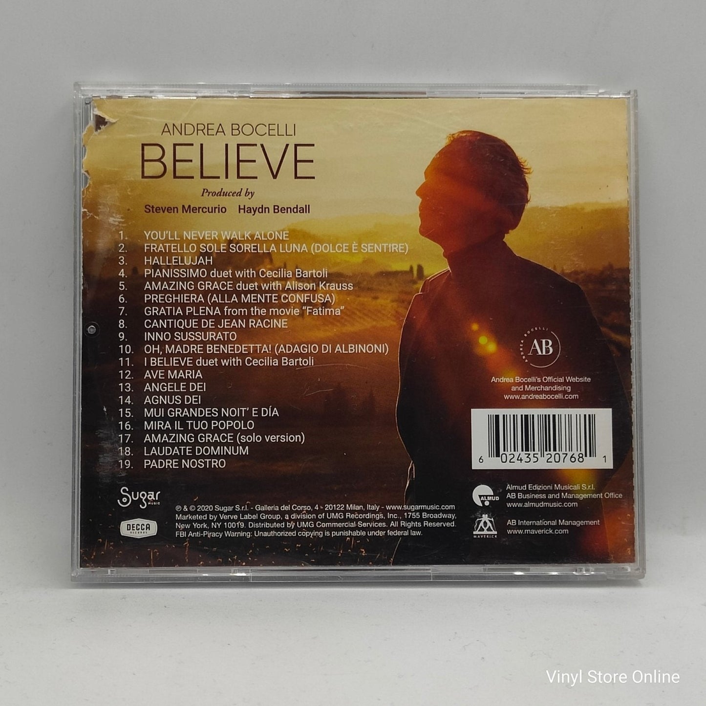 Andrea Bocelli ‎– Believe - Vinyl Store Online