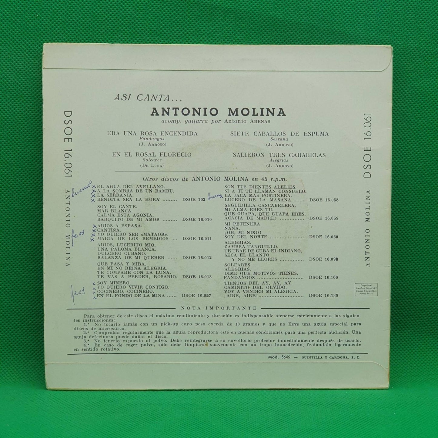 Antonio Molina – Serie 10 - Vinyl Store Online