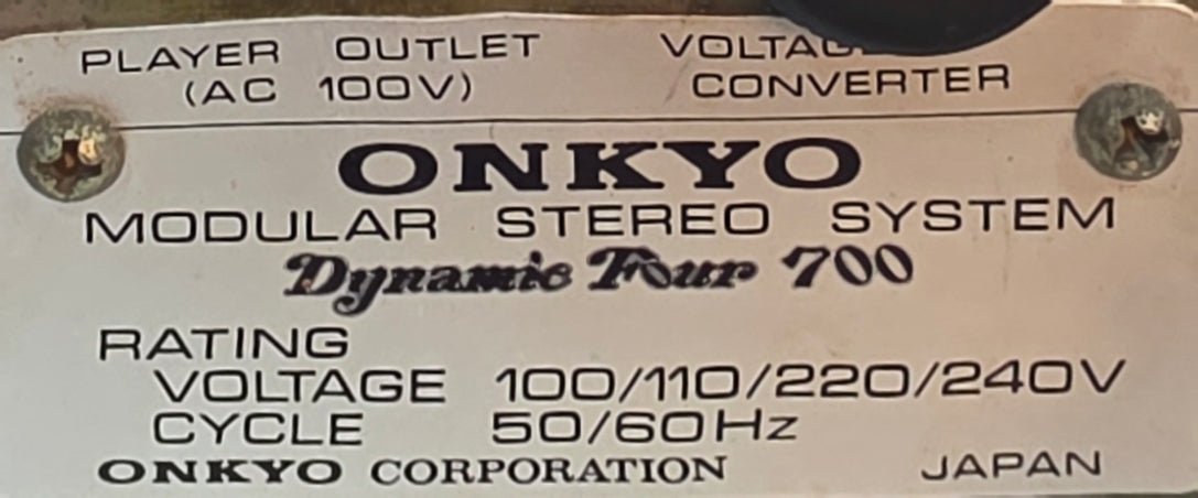 Aparelhagem VINTAGE - ONKYO Dynamic Four 700 - Vinyl Store Online