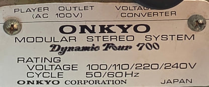 Aparelhagem VINTAGE - ONKYO Dynamic Four 700 - Vinyl Store Online