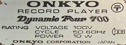 Aparelhagem VINTAGE - ONKYO Dynamic Four 700 - Vinyl Store Online