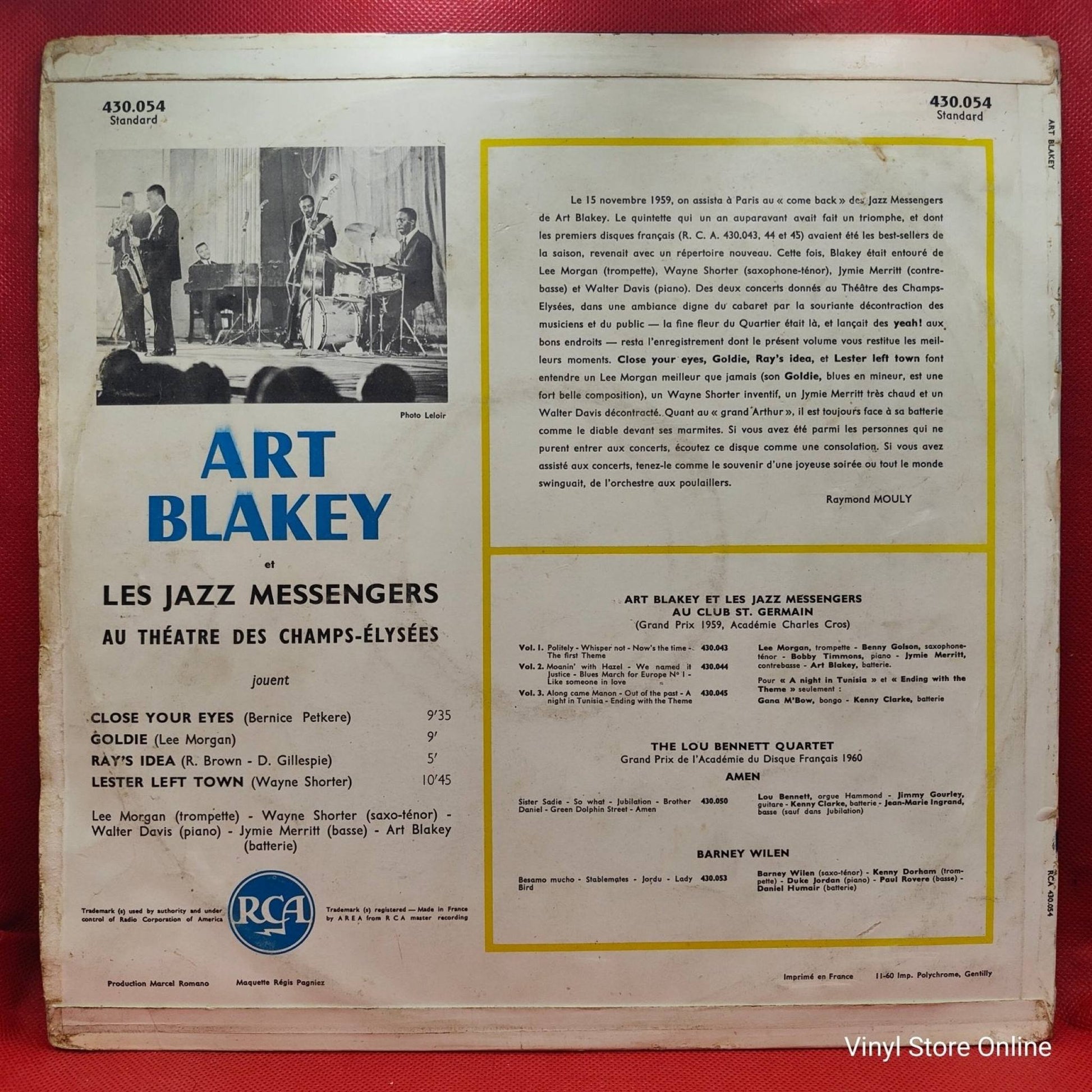Art Blakey Et Les Jazz Messengers ‎– Au Théâtre Des Champs - Élysées - Vinyl Store Online
