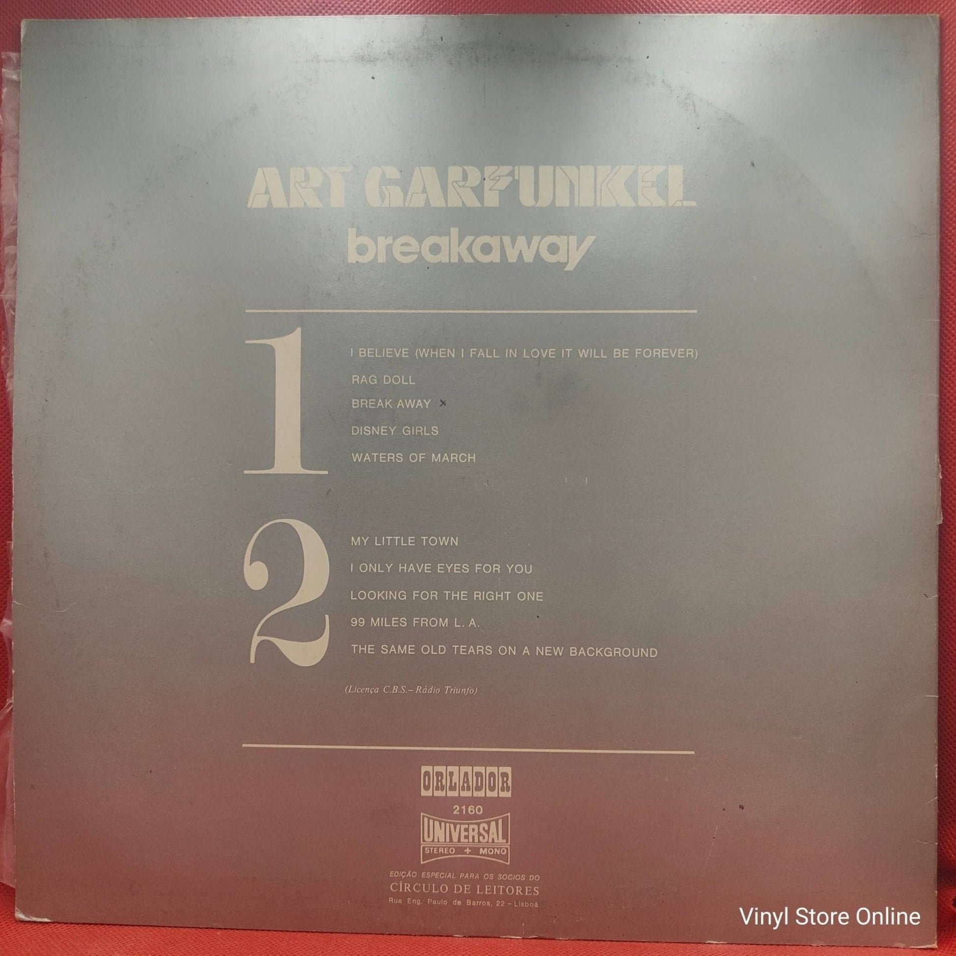 Art Garfunkel ‎– Breakaway - Vinyl Store Online