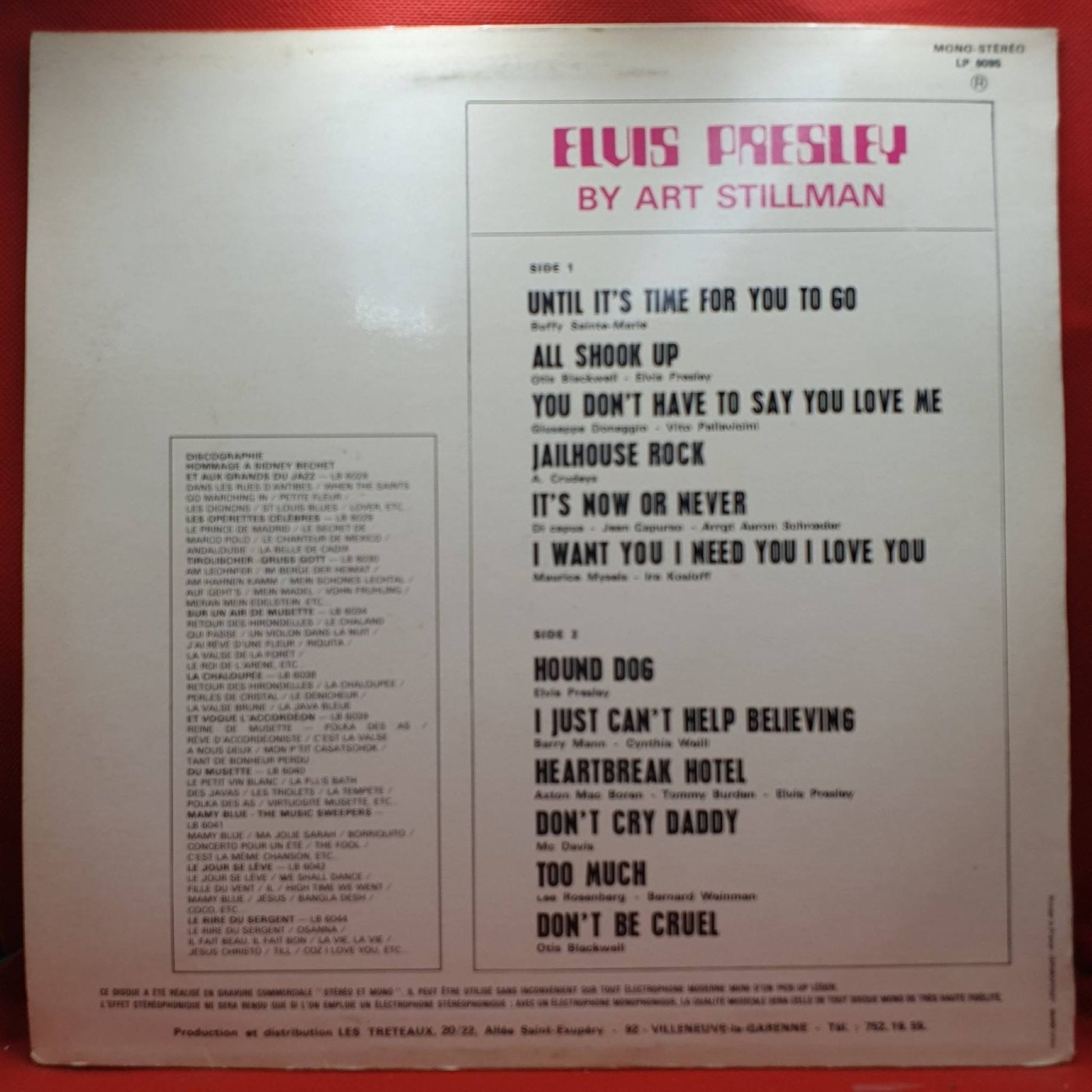 Art Stillman ‎– Hommage A Elvis Presley - Vinyl Store Online