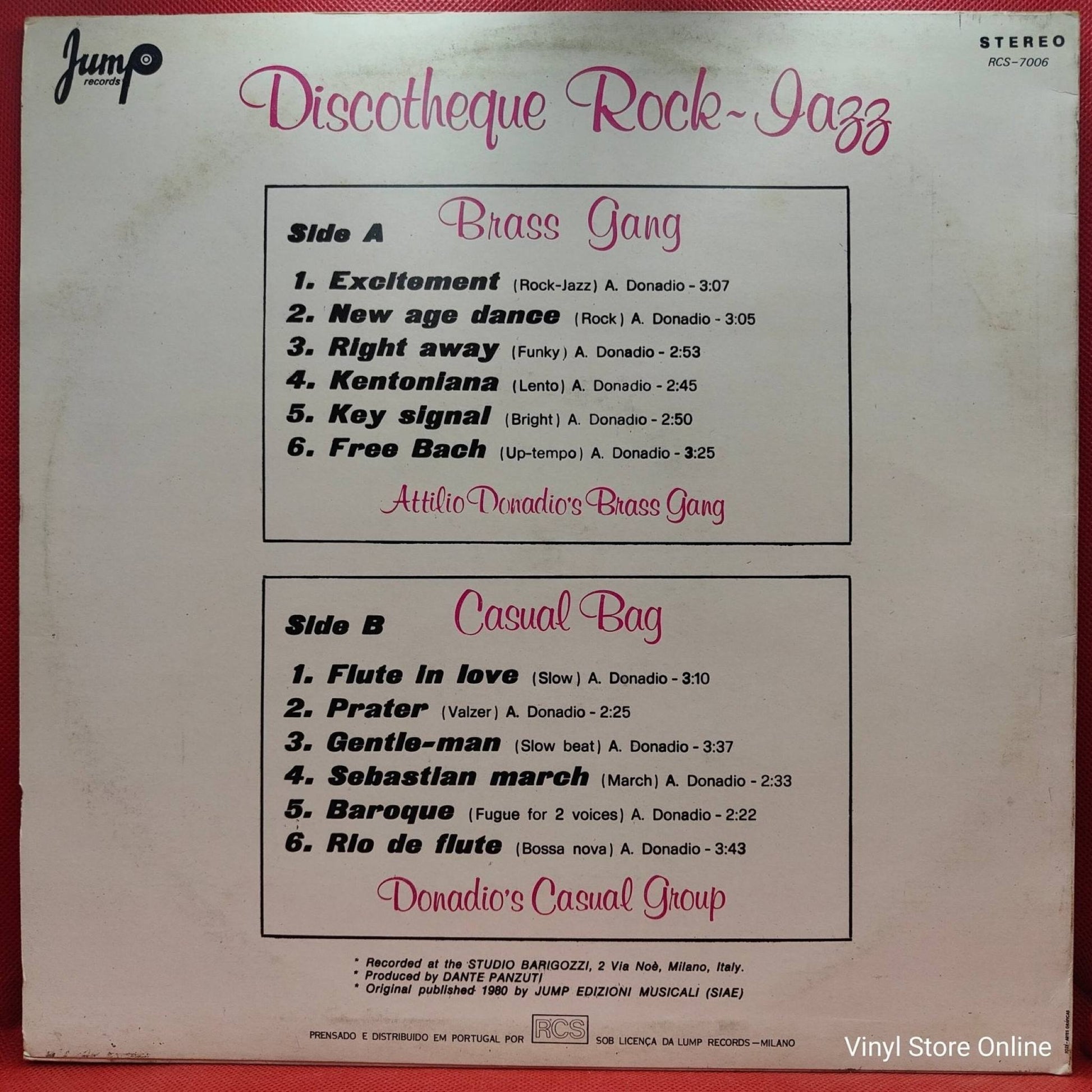 Attilio Donadio's Brass Gang / Donadio's Casual Group ‎– Brass Gang / Casual Bag - Vinyl Store Online
