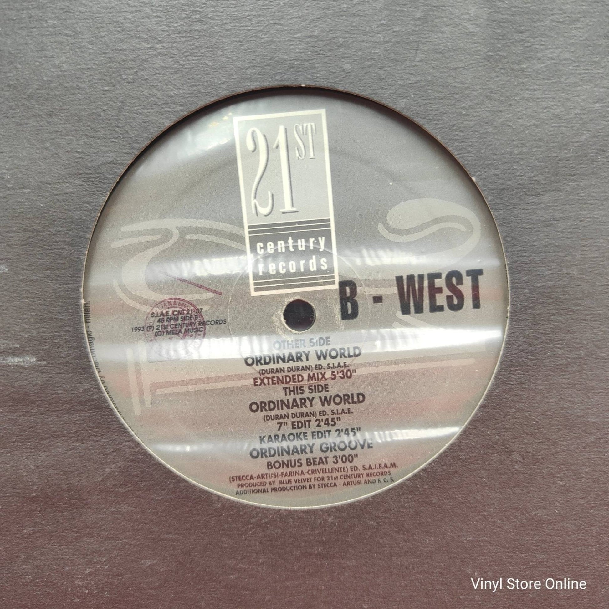 B - West ‎– Ordinary World - Vinyl Store Online
