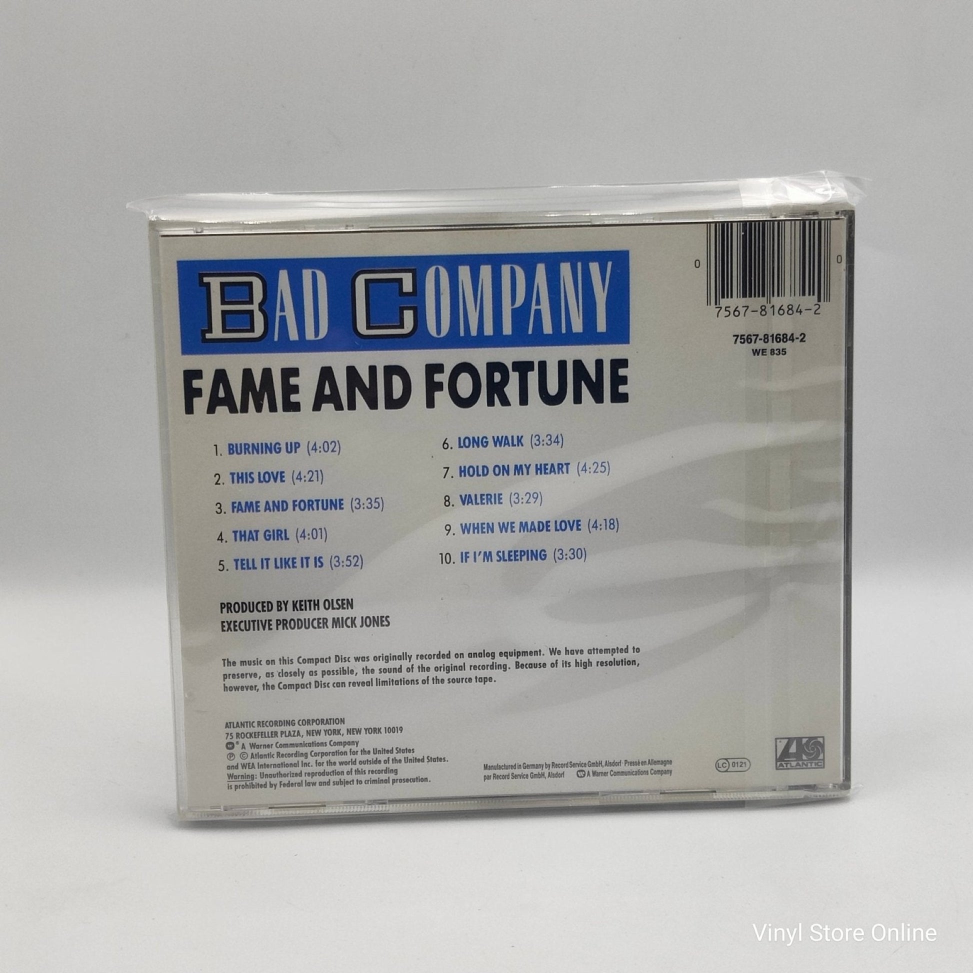 Bad Company ‎– Fame And Fortune - Vinyl Store Online