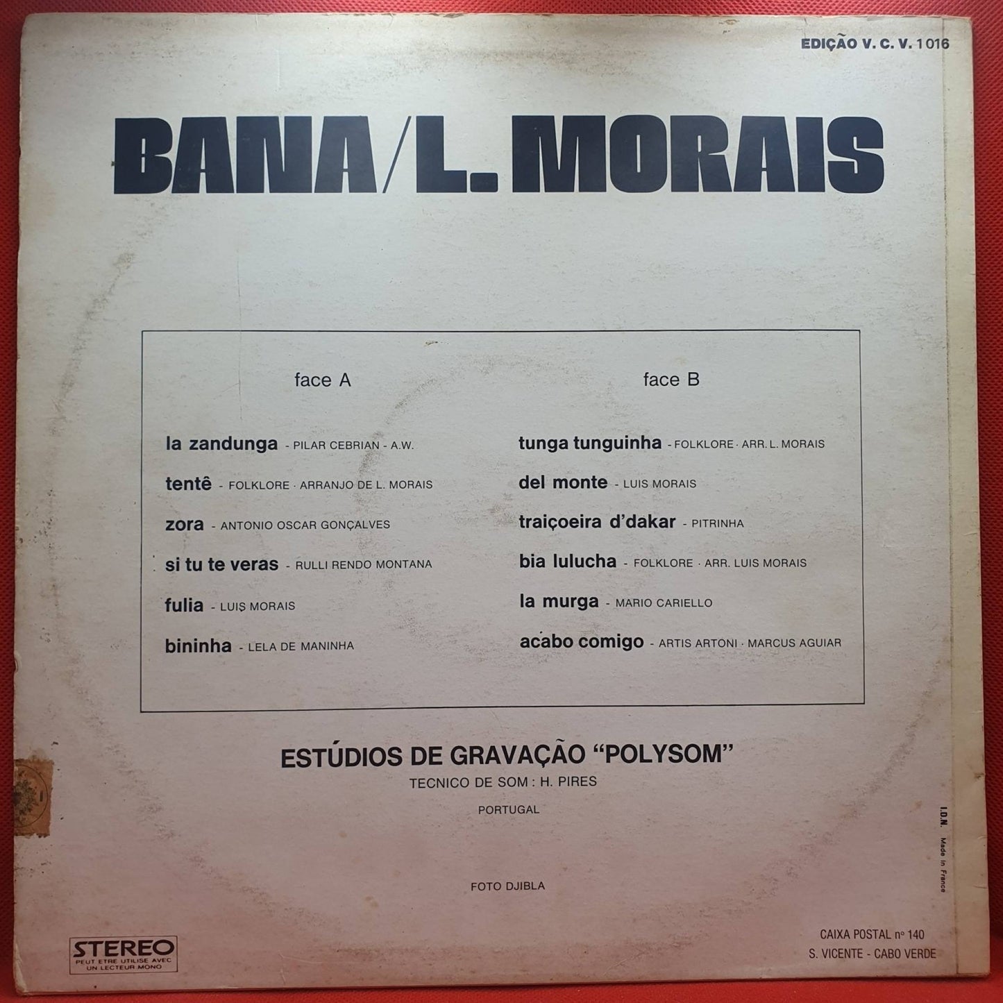 Bana e Luiz Morais ‎– Bana e Luiz Morais - Vinyl Store Online