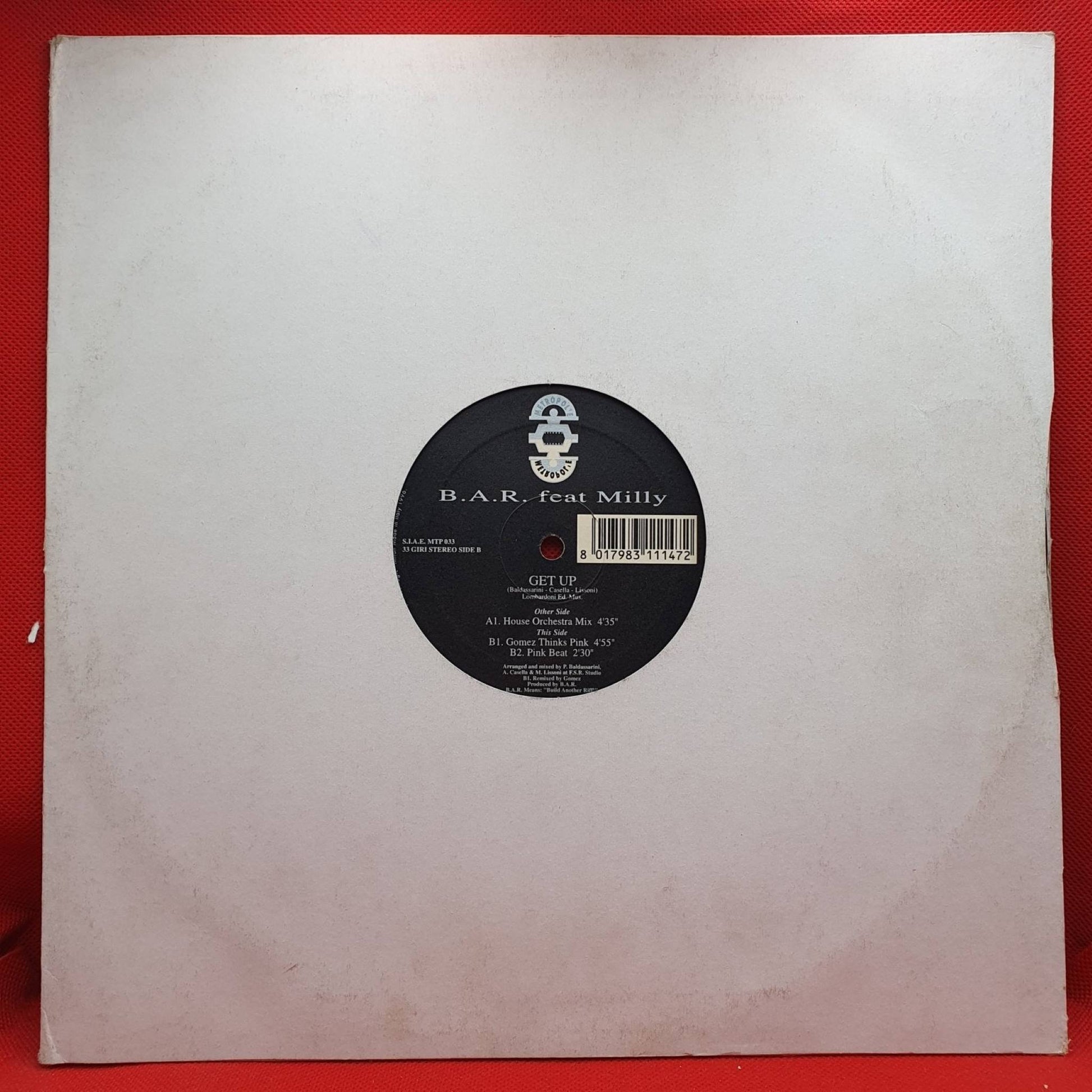 B.A.R. feat Milly ‎– Get Up - Vinyl Store Online