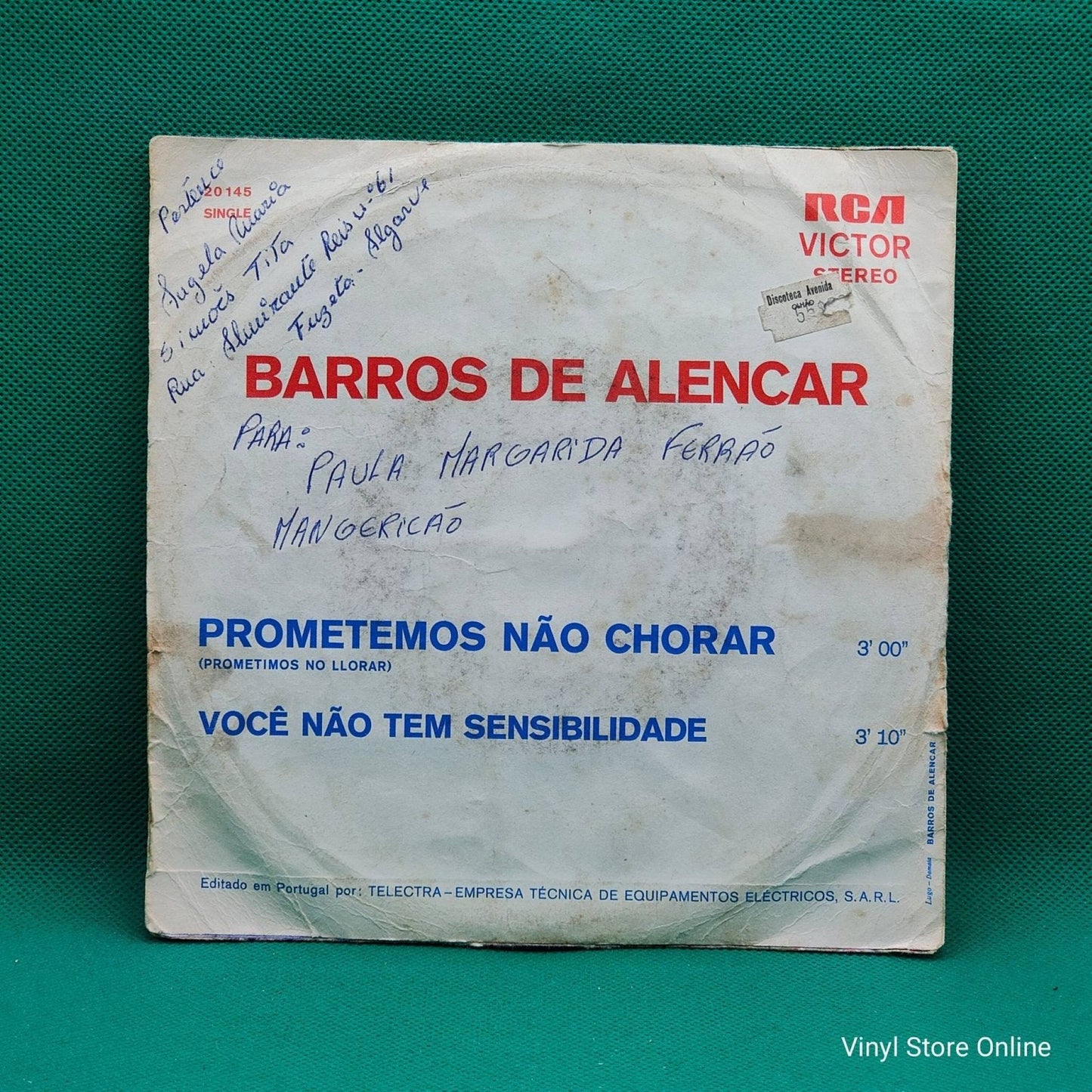 Barros De Alencar ‎– Prometemos Não Chorar - Vinyl Store Online