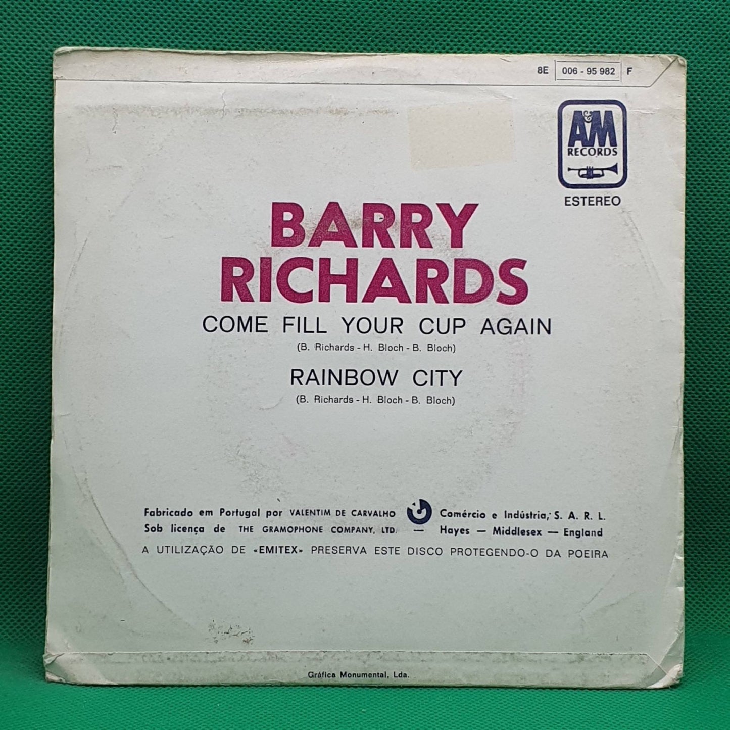 Barry Richards ‎– Come Fill Your Cup Again / Rainbow City - Vinyl Store Online