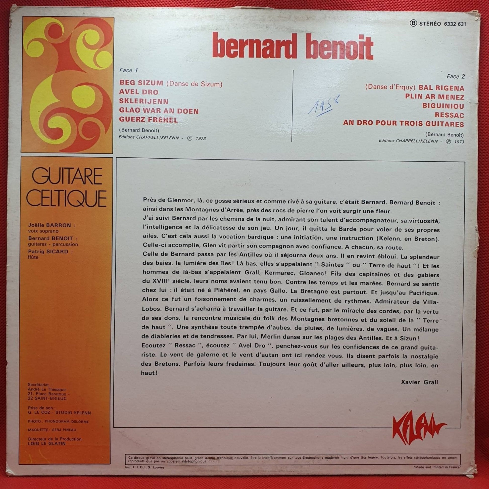 Bernard Benoit ‎– Guitare Celtique - Vinyl Store Online