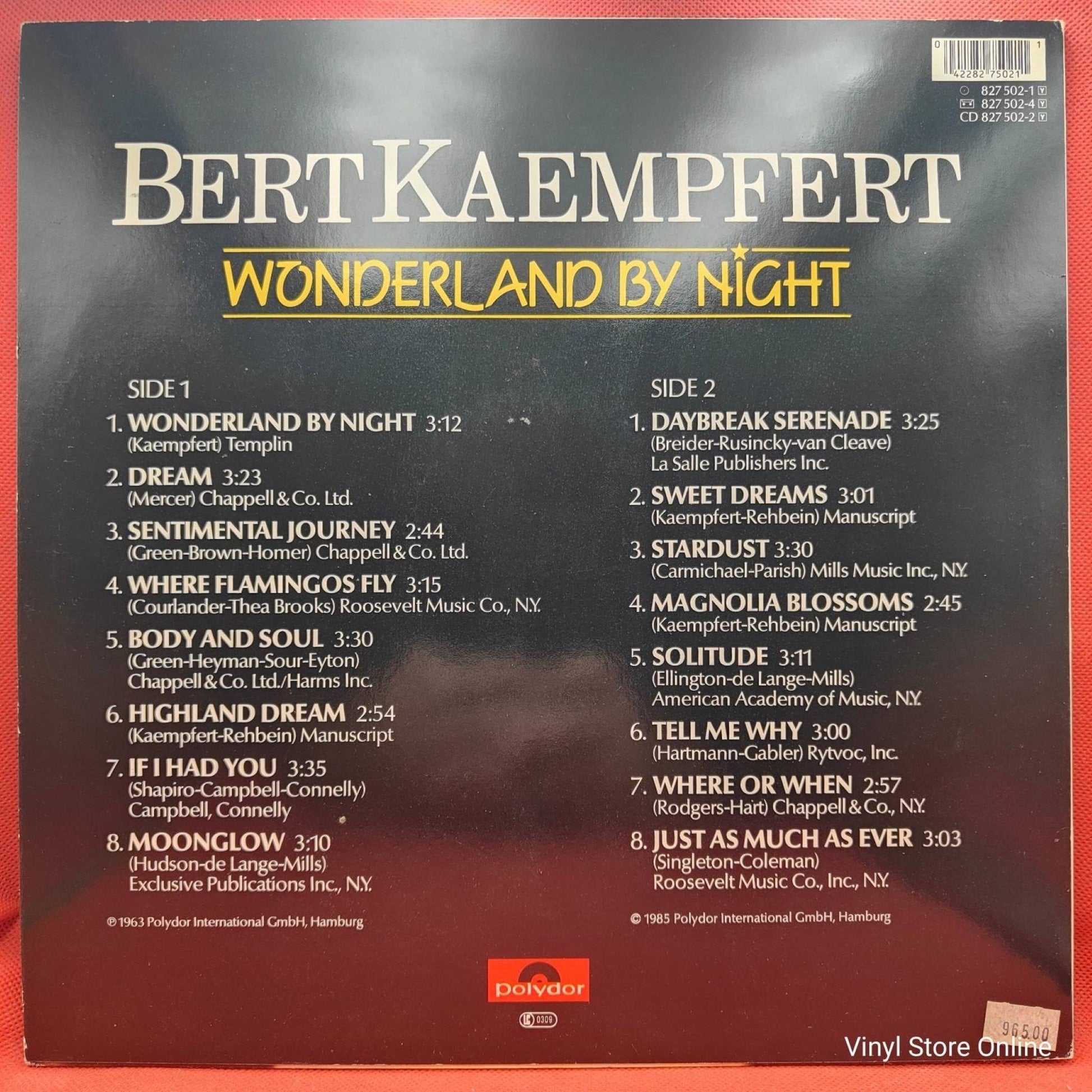 Bert Kaempfert ‎– Wonderland By Night - Vinyl Store Online