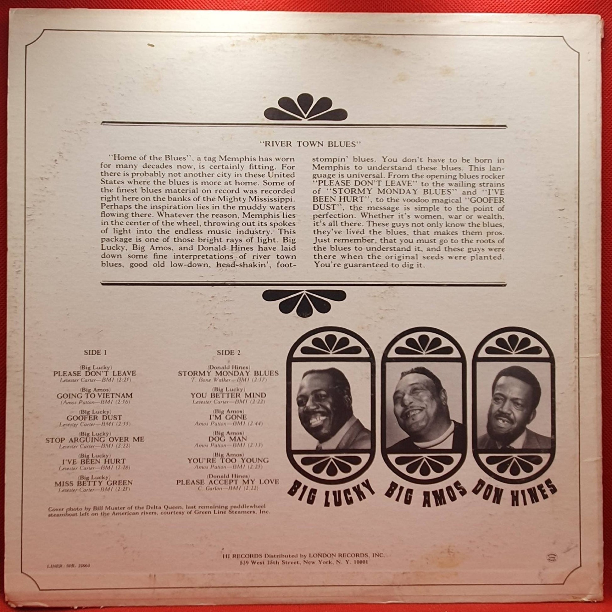 Big Lucky Carter, Big Amos Patton, Donald Hines – River Town Blues - Vinyl Store Online