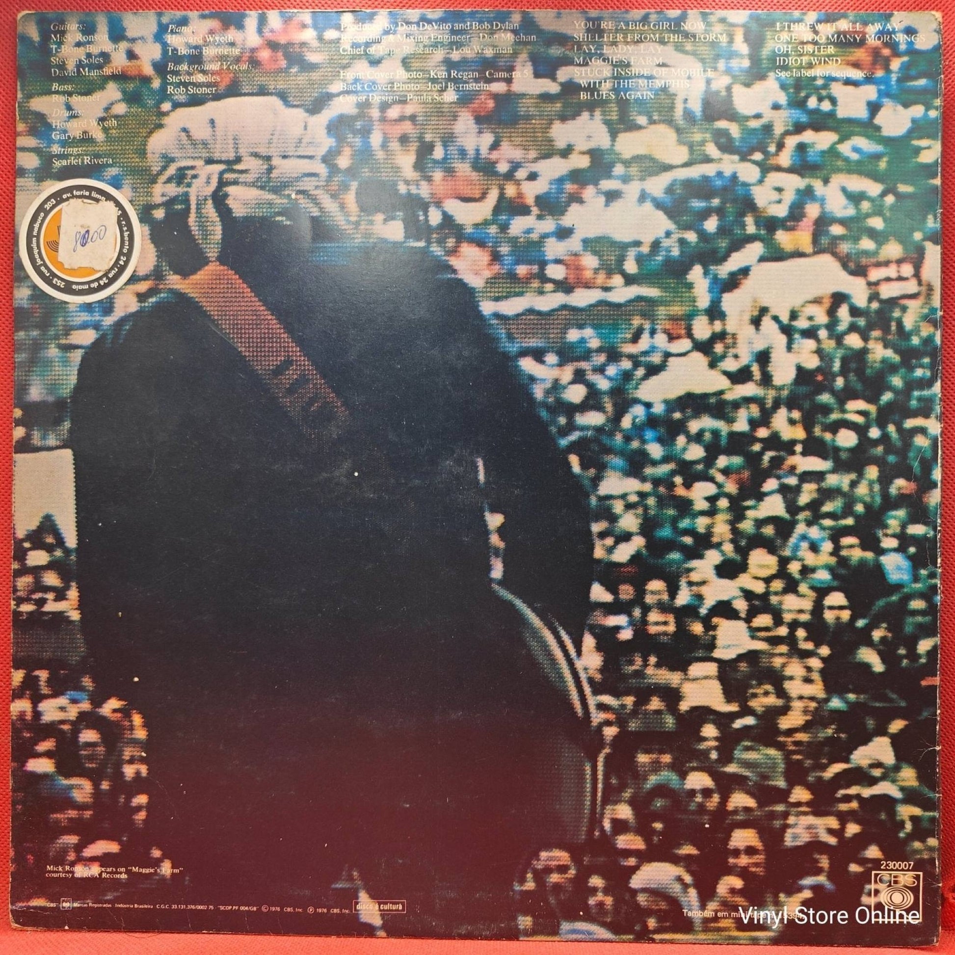 Bob Dylan ‎– Hard Rain - Vinyl Store Online
