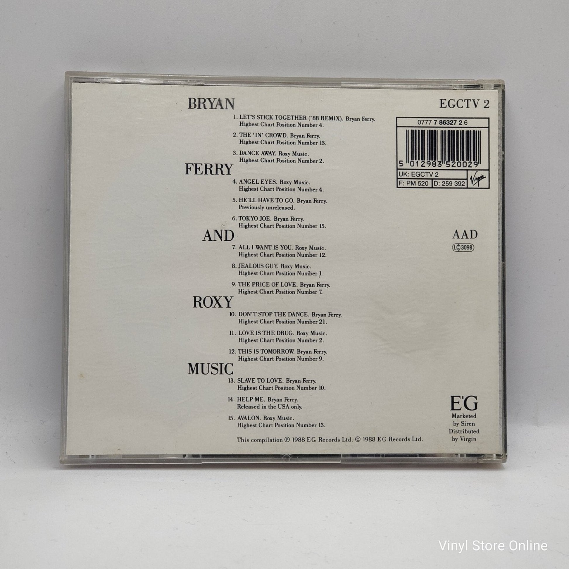 Bryan Ferry And Roxy Music ‎– The Ultimate Collection With Roxy Music - Vinyl Store Online