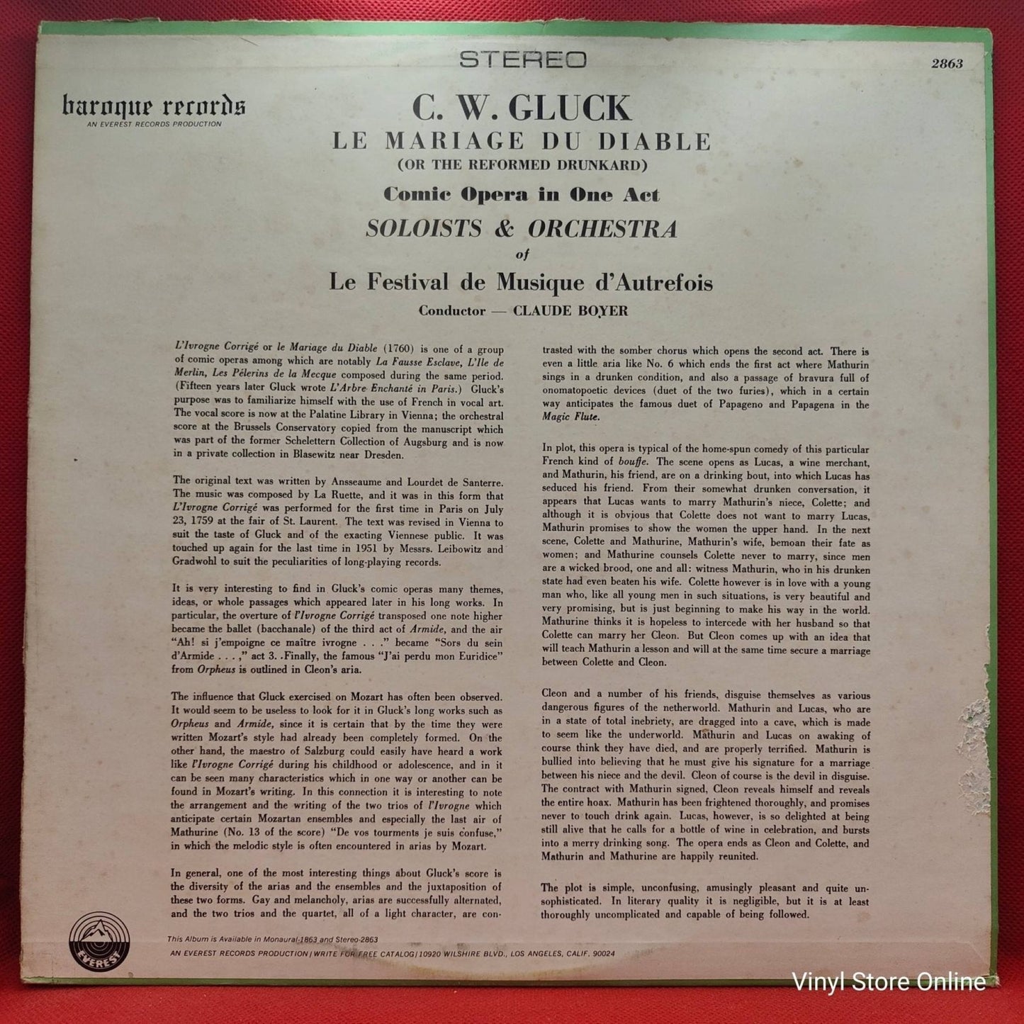 C. W. Gluck - Le Festival De Musique D'Autrefois, Claude Boyer ‎– Le Mariage Du Diable - Vinyl Store Online
