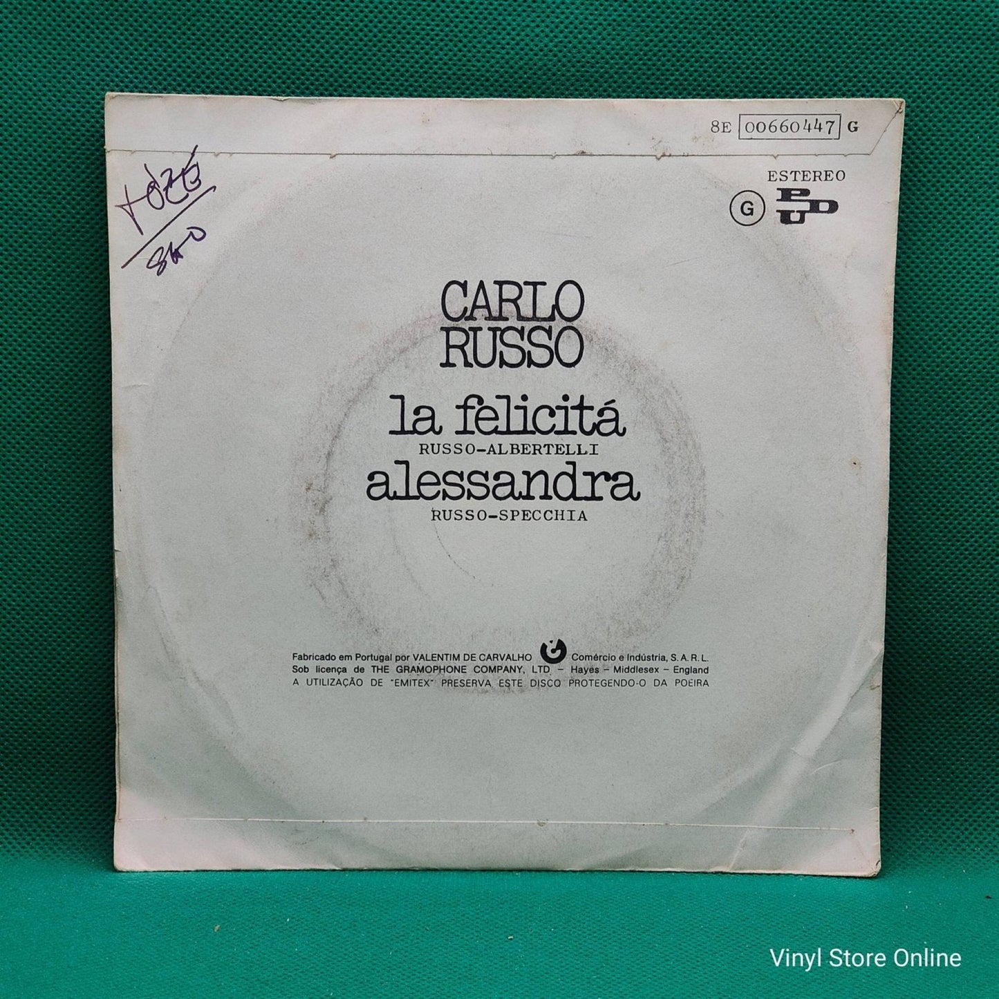 Carlo Russo ‎– La Felicitá - Vinyl Store Online