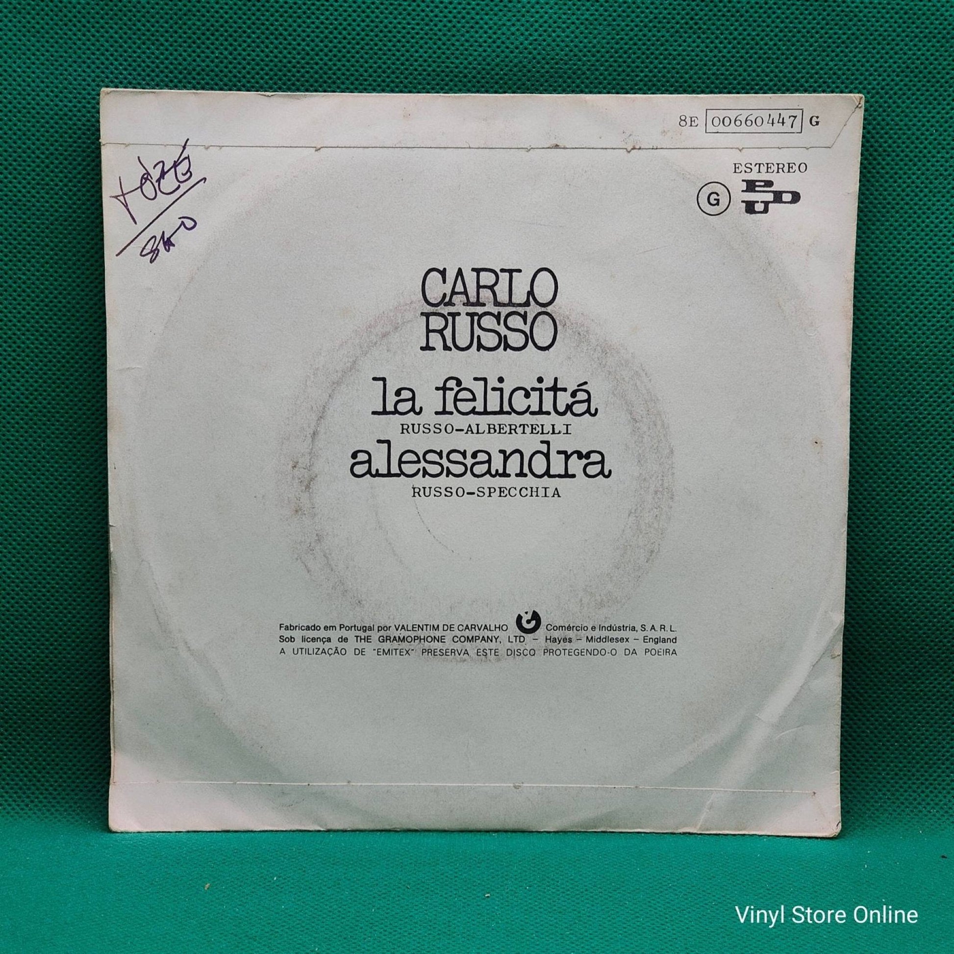 Carlo Russo ‎– La Felicitá - Vinyl Store Online