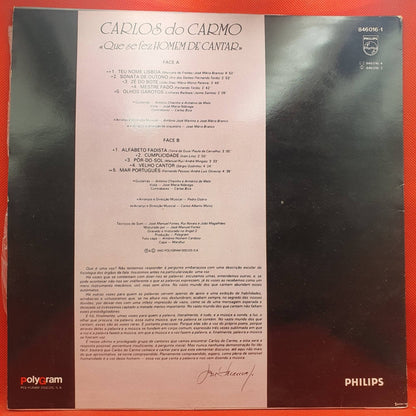 Carlos Do Carmo ‎– Que Se Fez Homem De Cantar - Vinyl Store Online