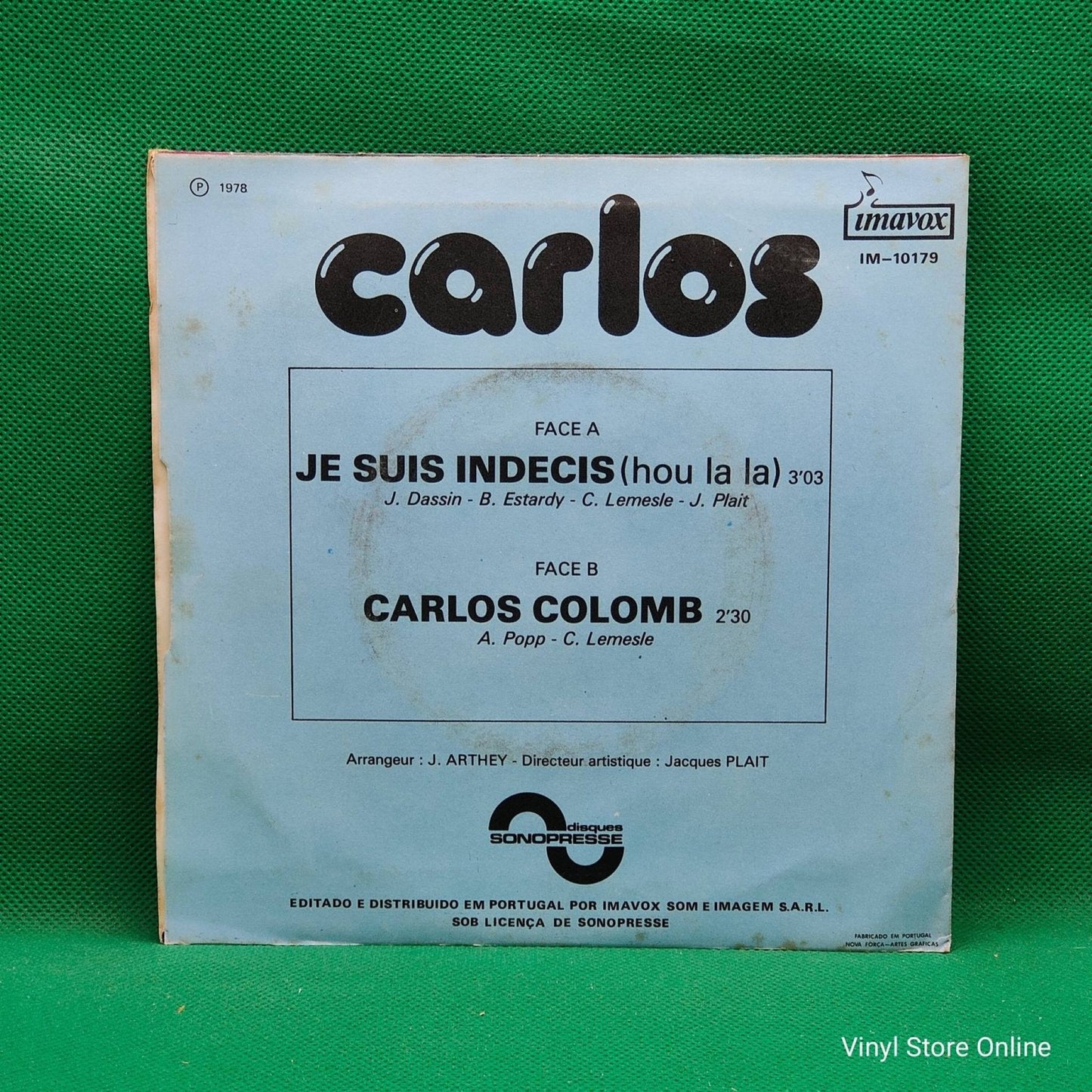 Carlos ‎– Je Suis Indécis (Hou La La) - Vinyl Store Online