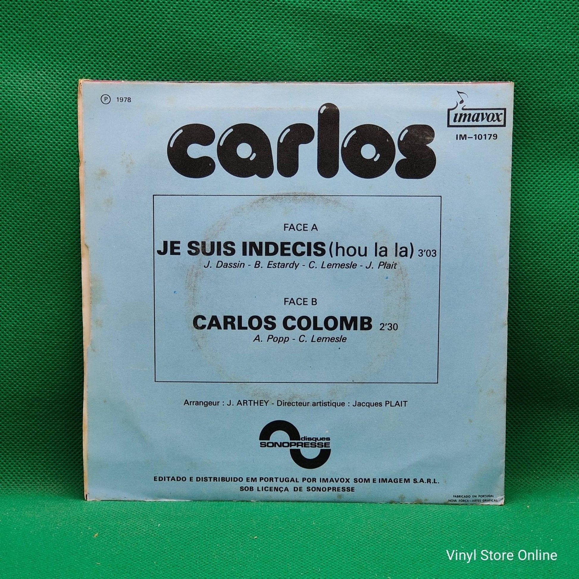 Carlos ‎– Je Suis Indécis (Hou La La) - Vinyl Store Online