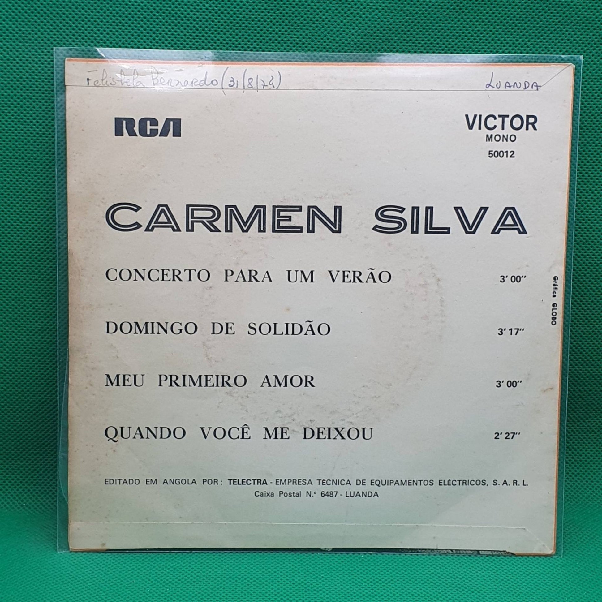 Carmen Silva ‎– Concerto Para Um Verão / Meu Primeiro Amor - Vinyl Store Online