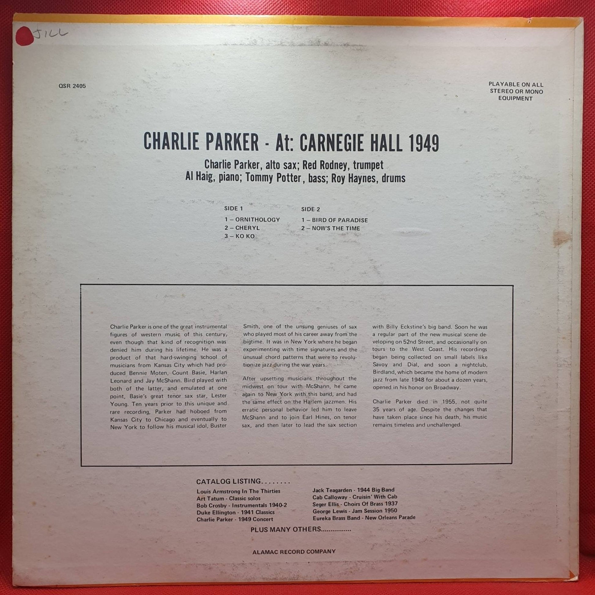 Charlie Parker – 1949 Concert - Vinyl Store Online