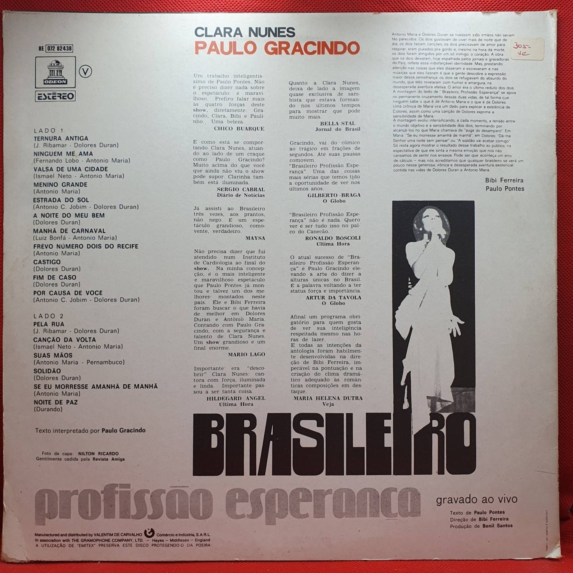 Clara Nunes e Paulo Gracindo – Brasileiro Profissão Esperança - Vinyl Store Online
