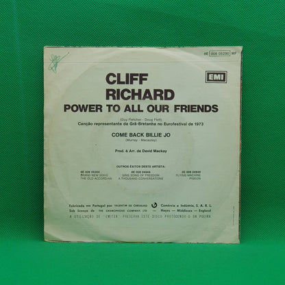 Cliff Richard ‎– Power To All Our Friends - Vinyl Store Online