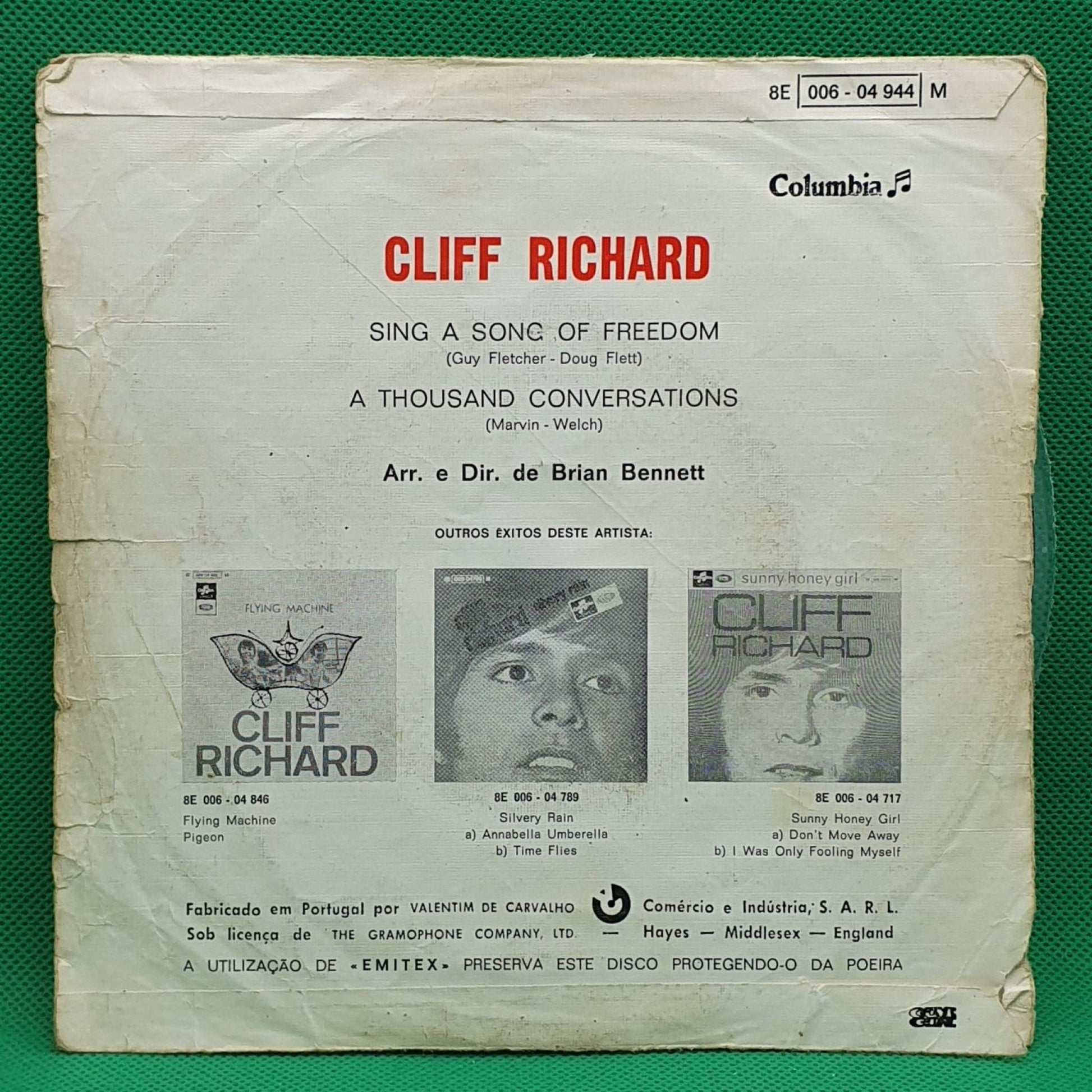 Cliff Richard ‎– Sing A Song Of Freedom - Vinyl Store Online